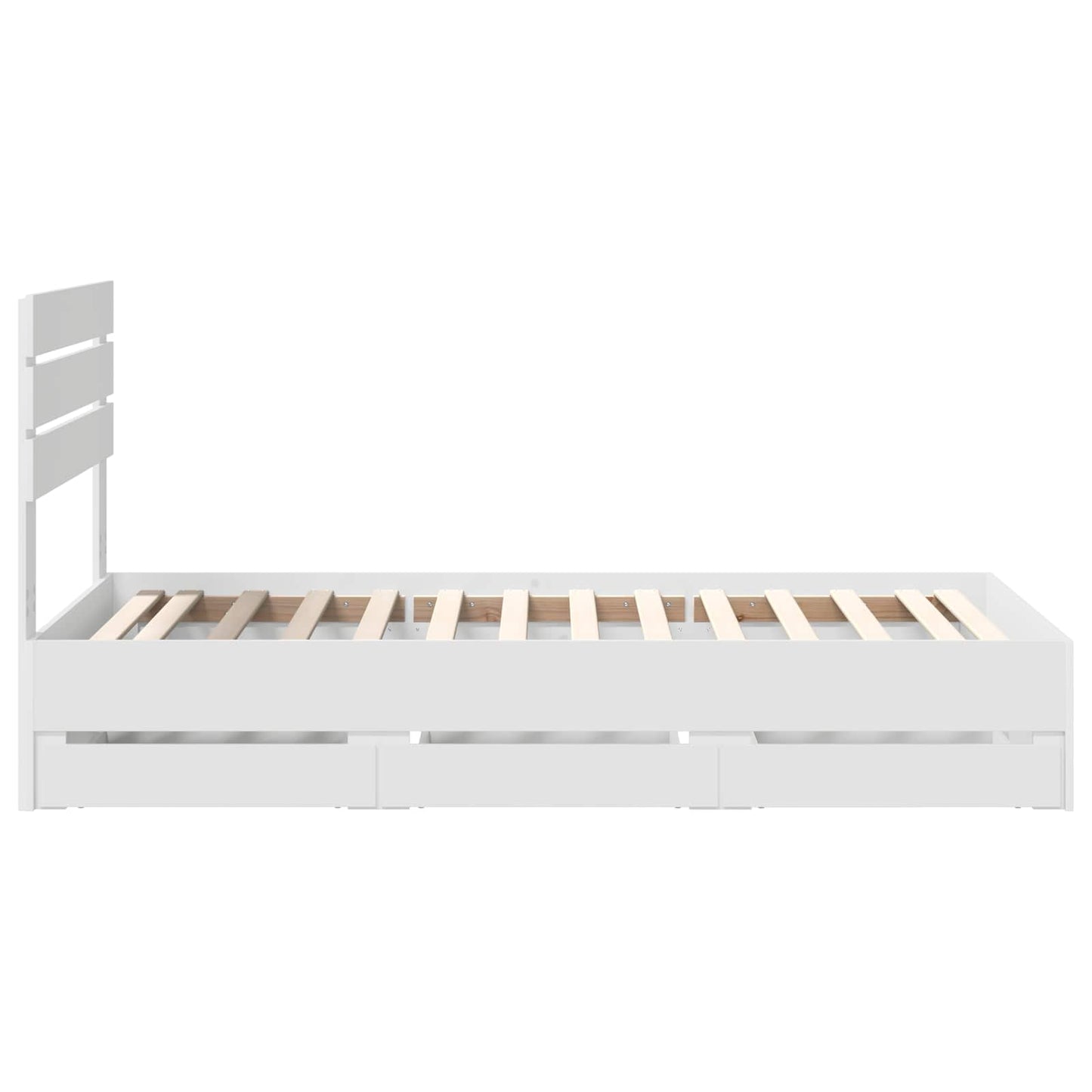 Bedframe met lade met hoofdeinde Wit 75 x 190 cm Ingenieurshout is nu te koop bij PeponiXL, paradijselijk wonen!