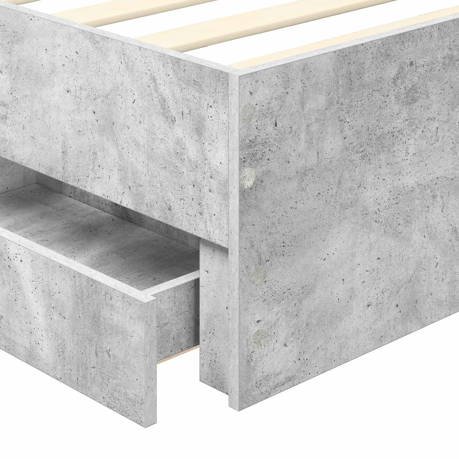 Bedframe met lade Beton Grijs 75 x 190 cm Ingenieurshout is nu te koop bij PeponiXL, paradijselijk wonen!