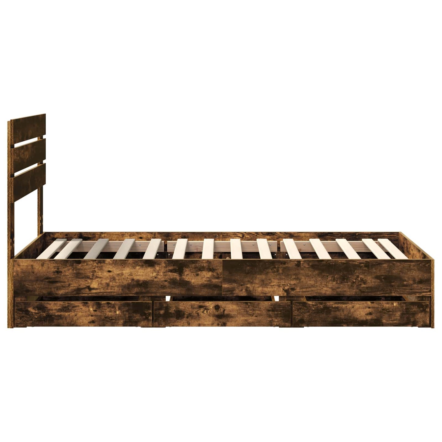 Bedframe met lade Gerookt eiken 75 x 190 cm Ingenieurshout is nu te koop bij PeponiXL, paradijselijk wonen!