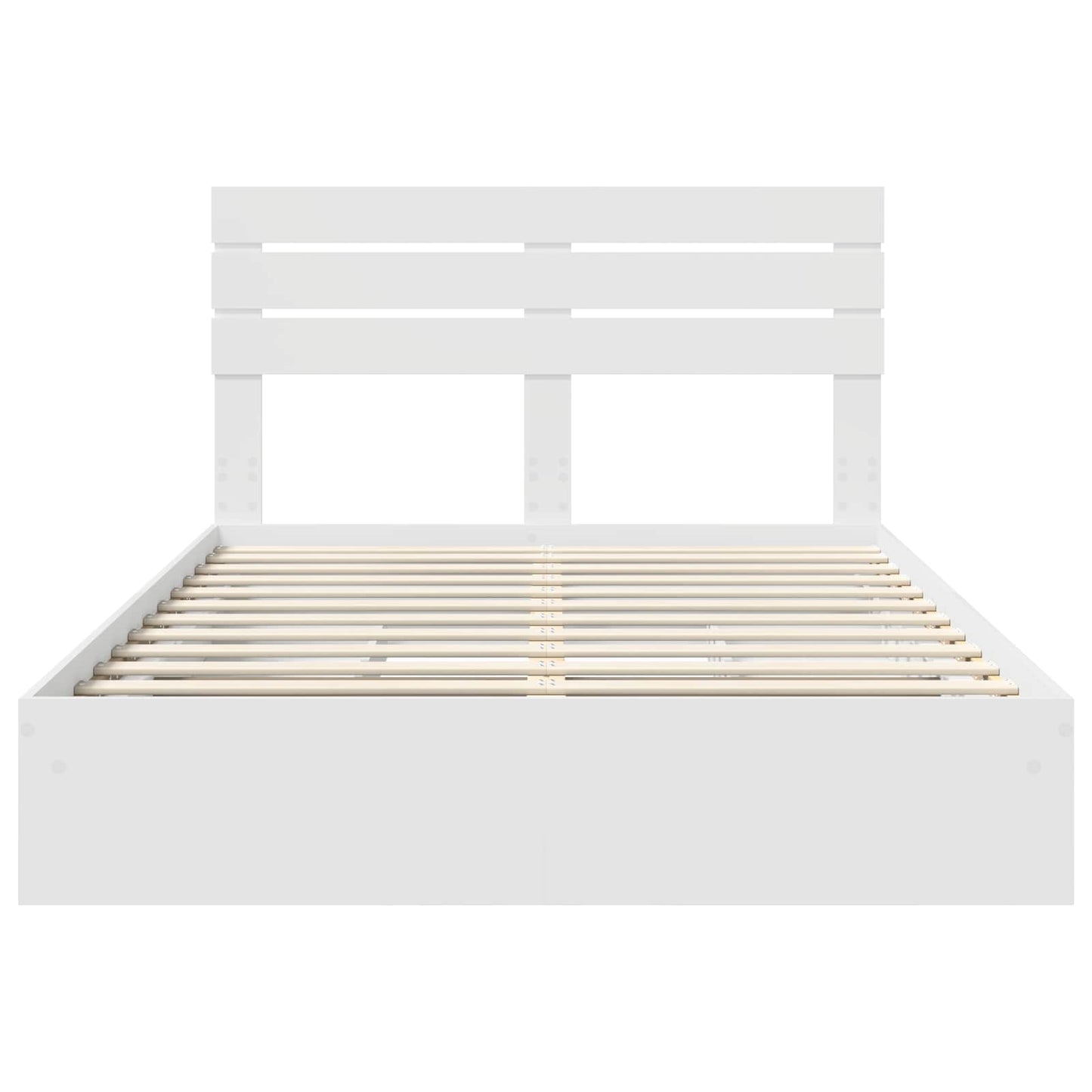 Opslag bed met hoofdeinde Wit 150 x 200 cm Bewerkt hout is nu te koop bij PeponiXL, paradijselijk wonen!