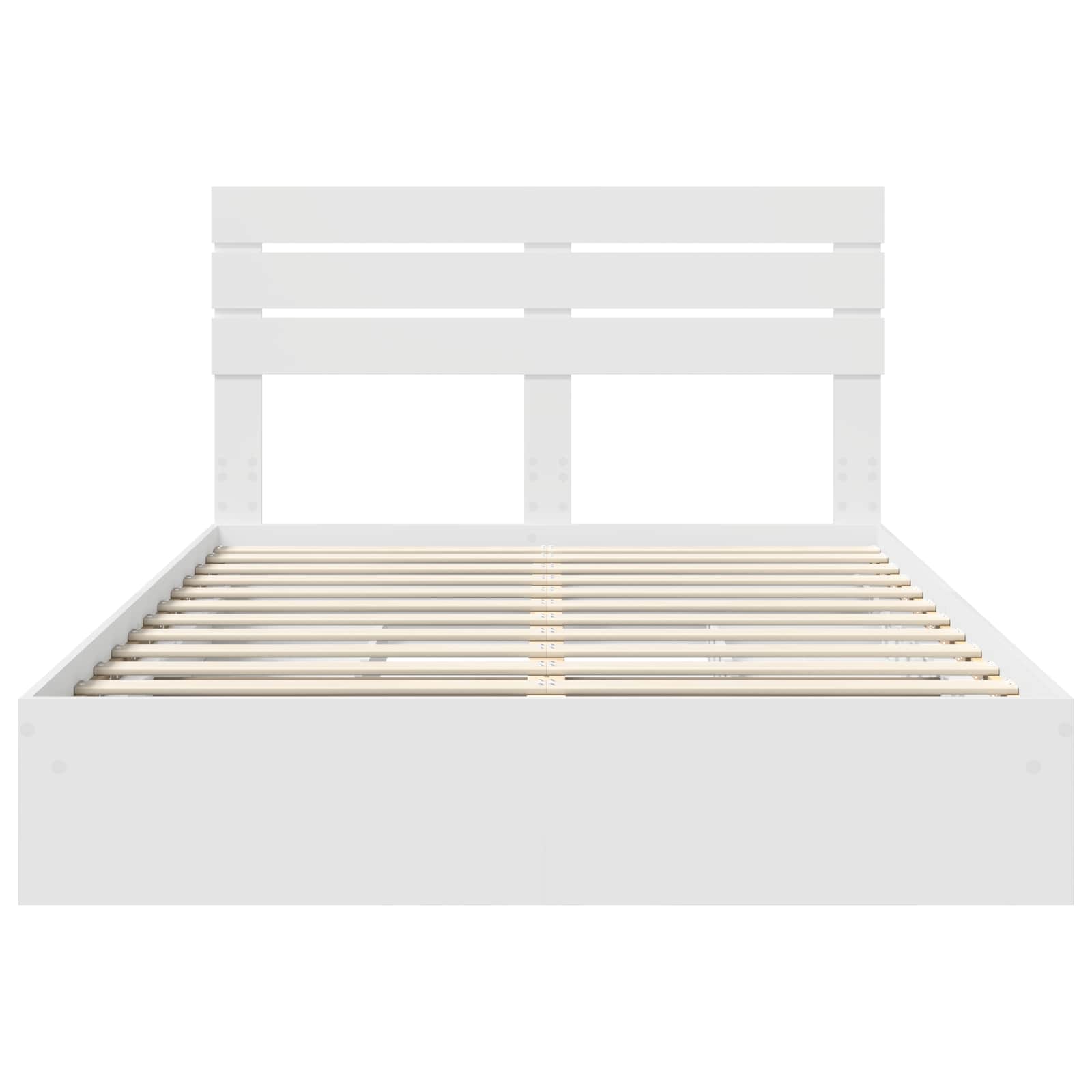 Opslag bed met hoofdeinde Wit 150 x 200 cm Bewerkt hout is nu te koop bij PeponiXL, paradijselijk wonen!