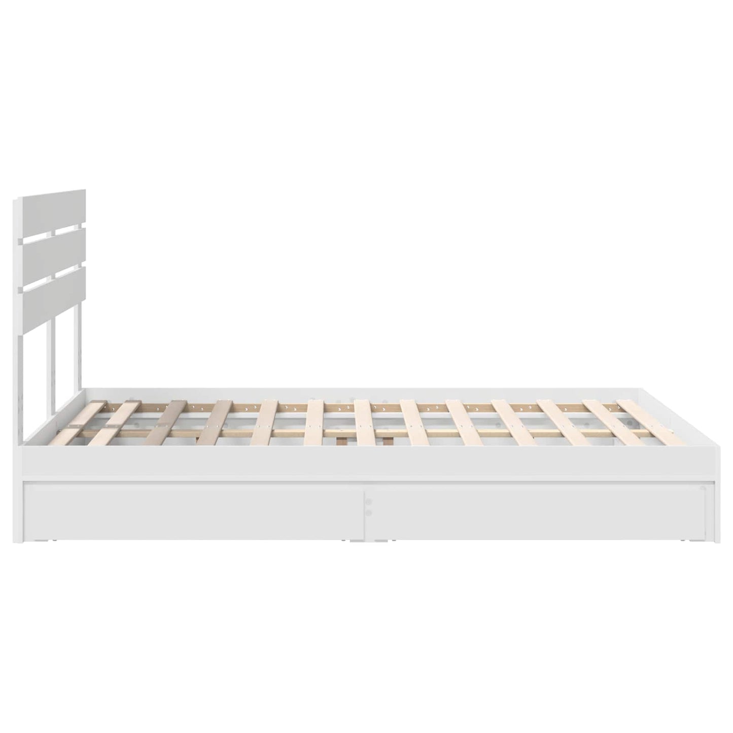Opslag bed met hoofdeinde Wit 150 x 200 cm Bewerkt hout is nu te koop bij PeponiXL, paradijselijk wonen!