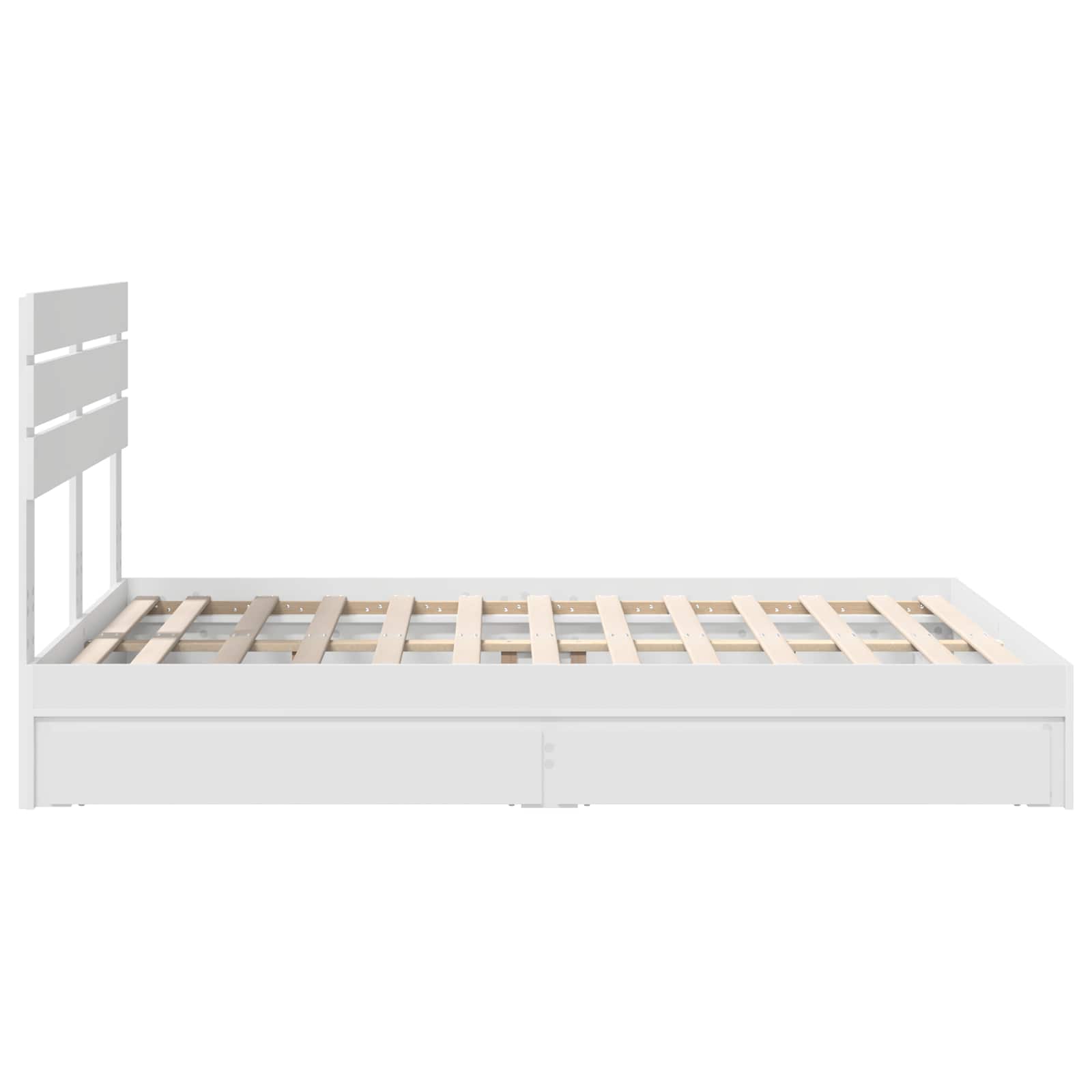 Opslag bed met hoofdeinde Wit 150 x 200 cm Bewerkt hout is nu te koop bij PeponiXL, paradijselijk wonen!