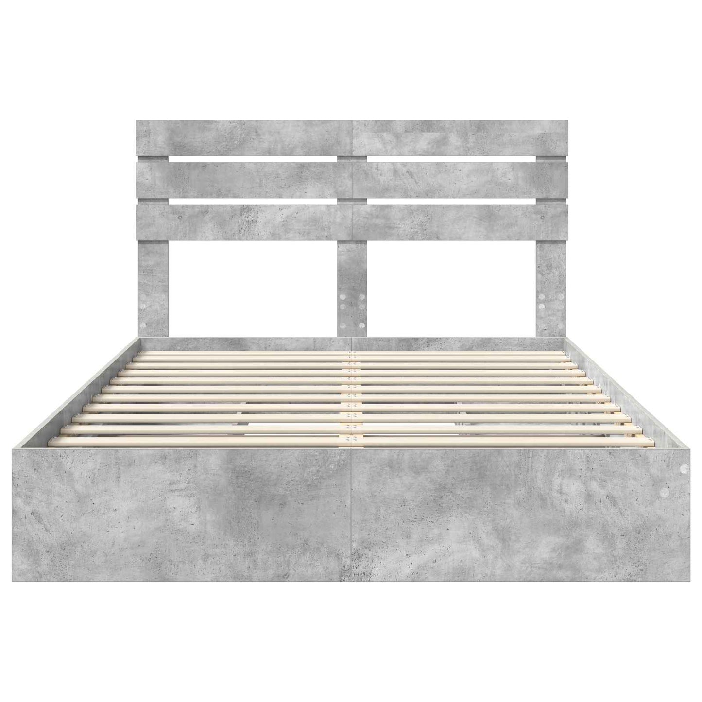 Opslag bed met hoofdeinde Beton Grijs 150 x 200 cm Bewerkt hout is nu te koop bij PeponiXL, paradijselijk wonen!