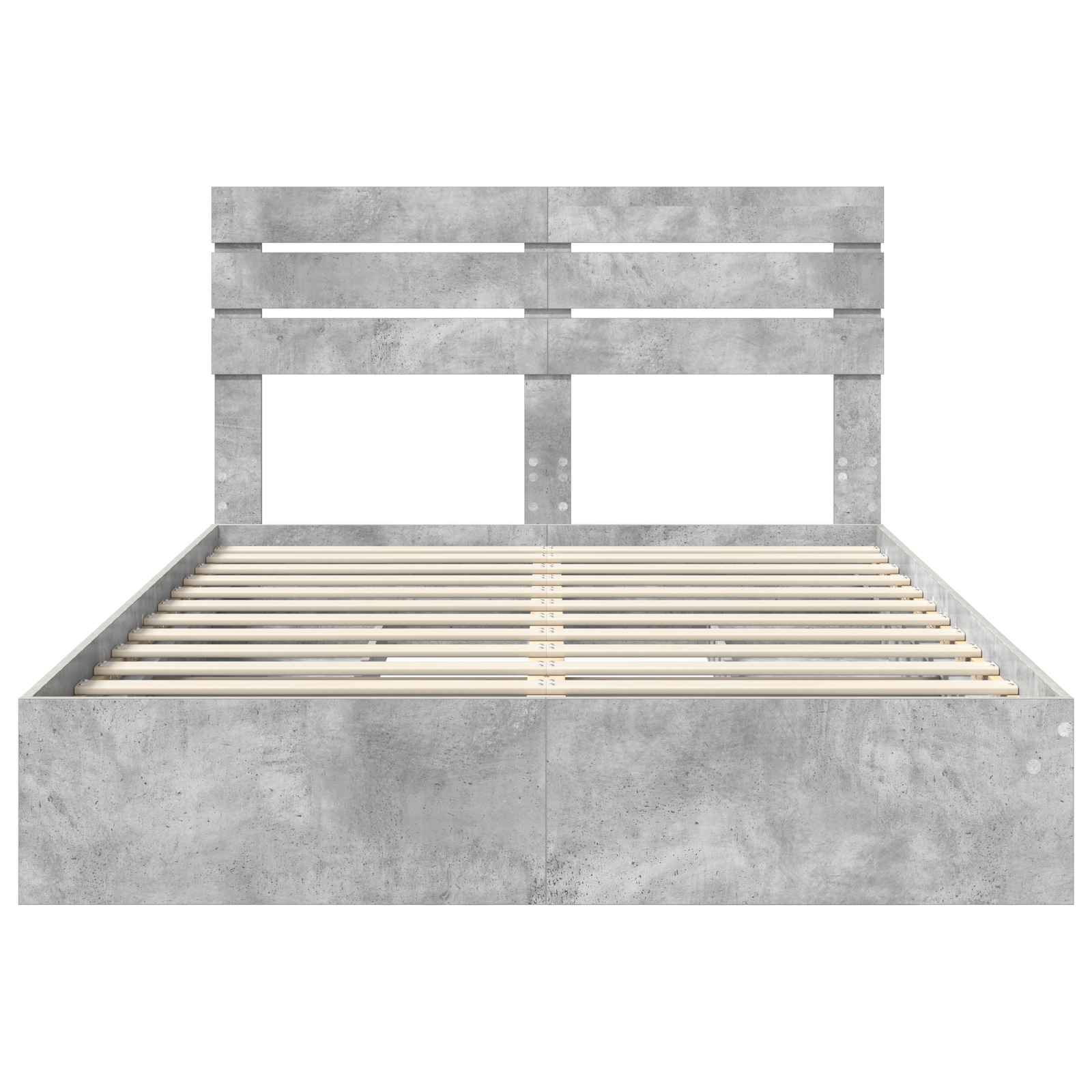 Opslag bed met hoofdeinde Beton Grijs 150 x 200 cm Bewerkt hout is nu te koop bij PeponiXL, paradijselijk wonen!