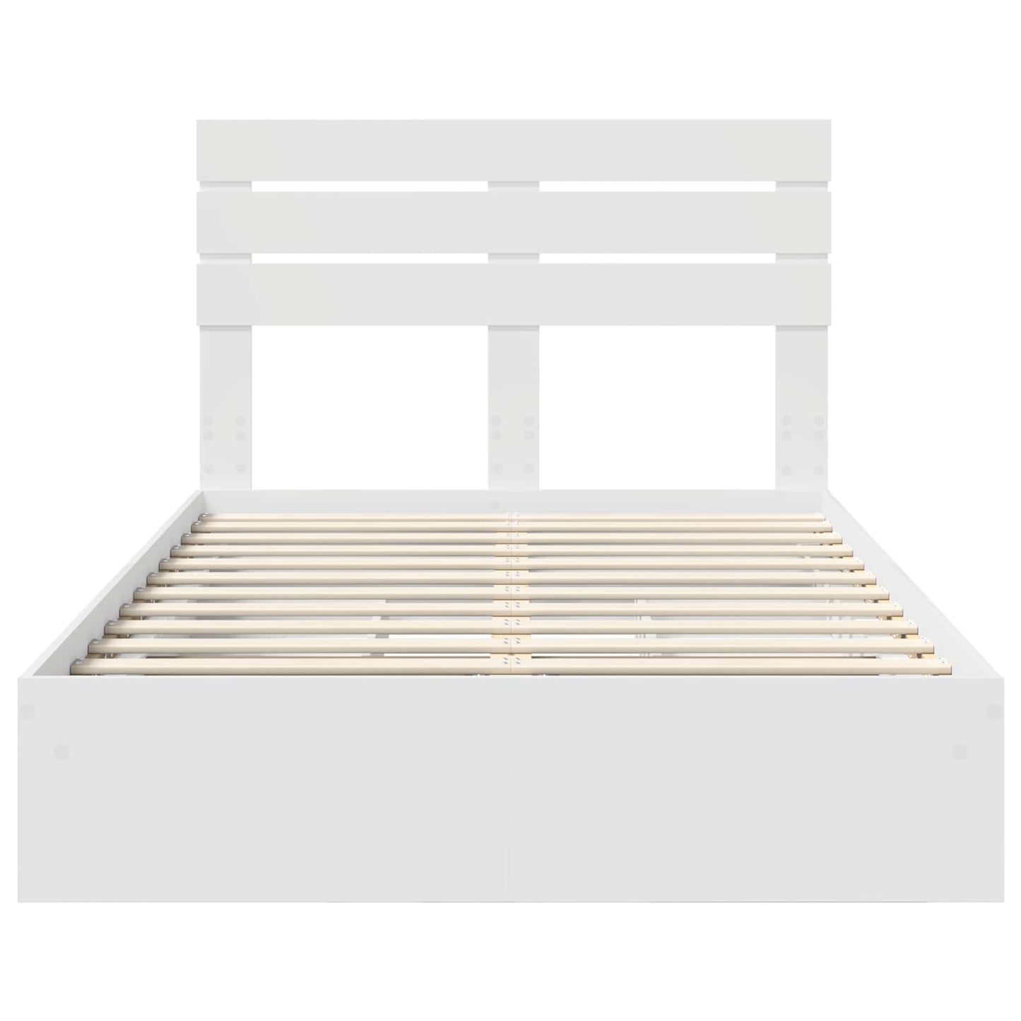 Opslag bed met lade met opslag Wit 135 x 190 cm Bewerkt hout