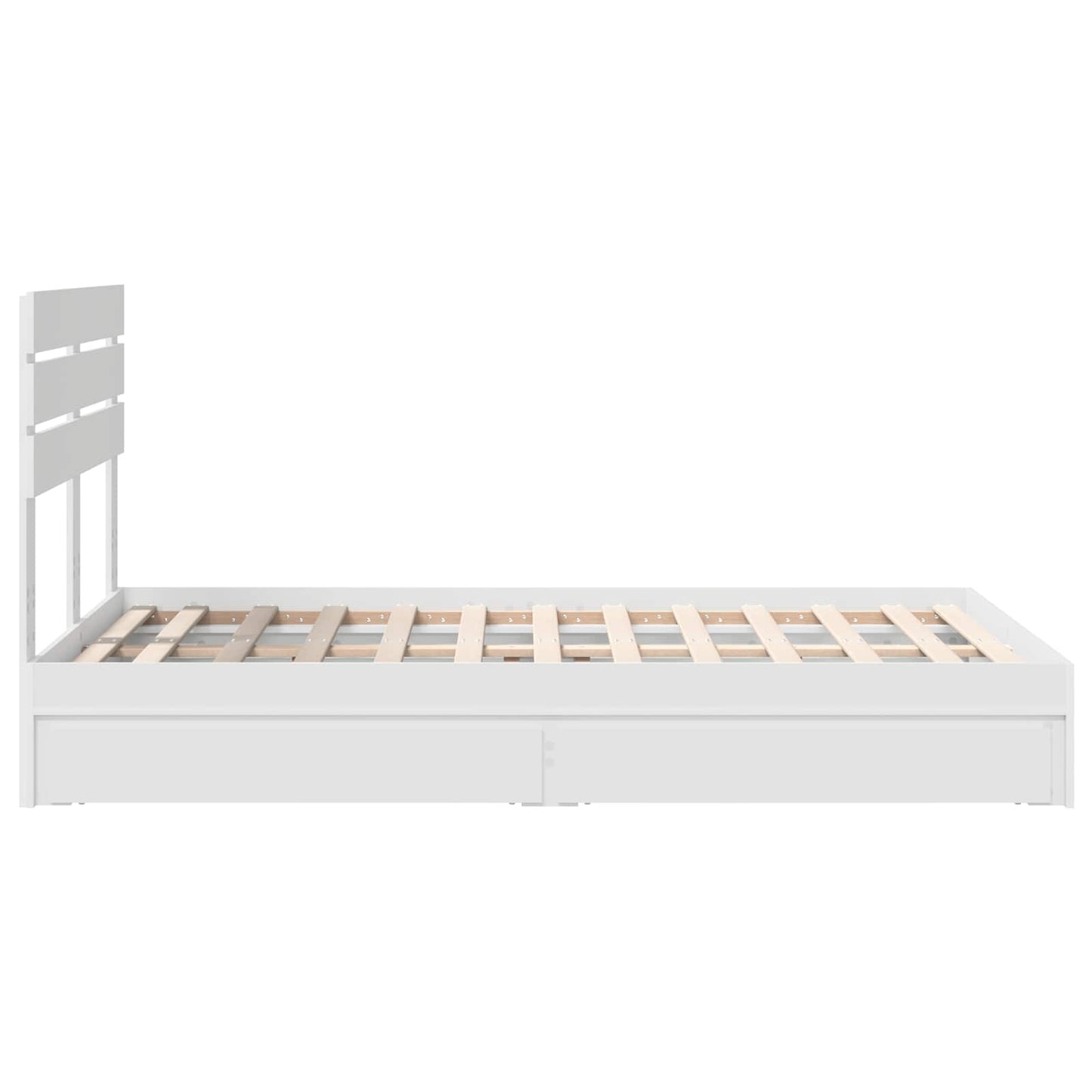 Opslag bed met lade met opslag Wit 135 x 190 cm Bewerkt hout