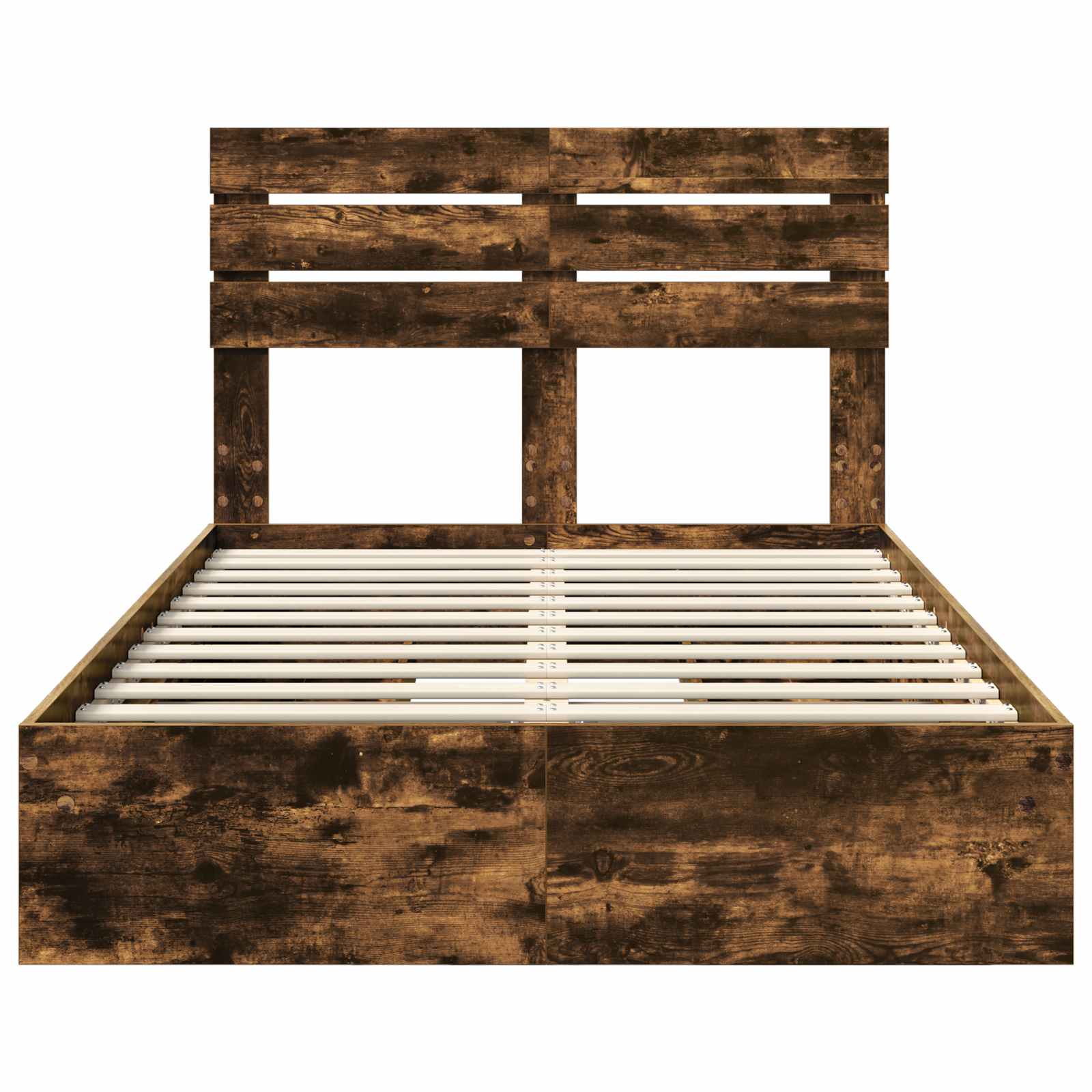 Opslag bed met lade Gerookt eiken 120 x 200 cm Bewerkt hout is nu te koop bij PeponiXL, paradijselijk wonen!