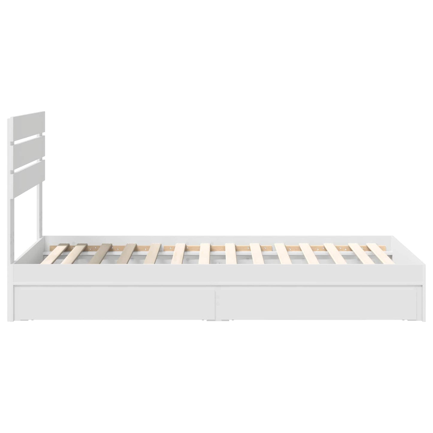 Opslag bed met hoofdeinde met lade Wit 90 x 190 cm Bewerkt hout is nu te koop bij PeponiXL, paradijselijk wonen!