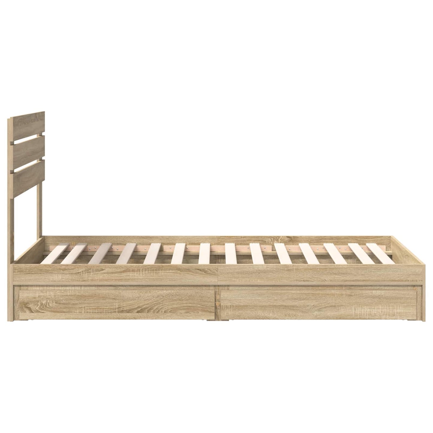 Opslag bed met hoofdeinde Sonoma Eiken 90 x 190 cm Bewerkt hout is nu te koop bij PeponiXL, paradijselijk wonen!