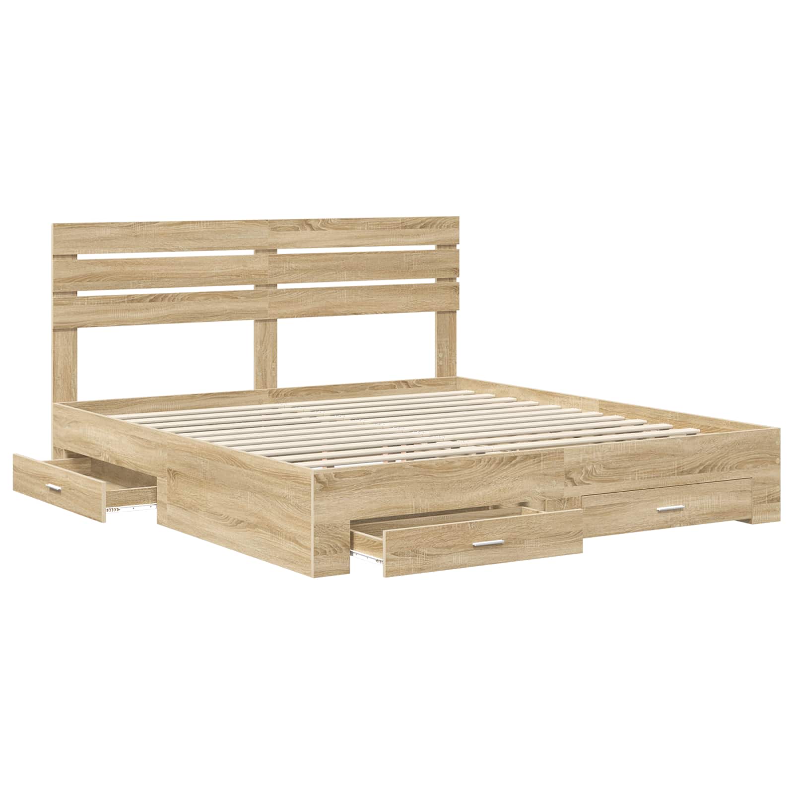 Bedframe met lade met hoofdeinde met opslag Bewerkt hout is nu te koop bij PeponiXL, paradijselijk wonen!