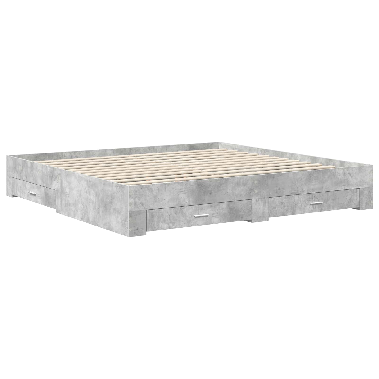 Bedframe met hoofdeinde Gerookt eiken 200 x 200 cm Bewerkt hout is nu te koop bij PeponiXL, paradijselijk wonen!