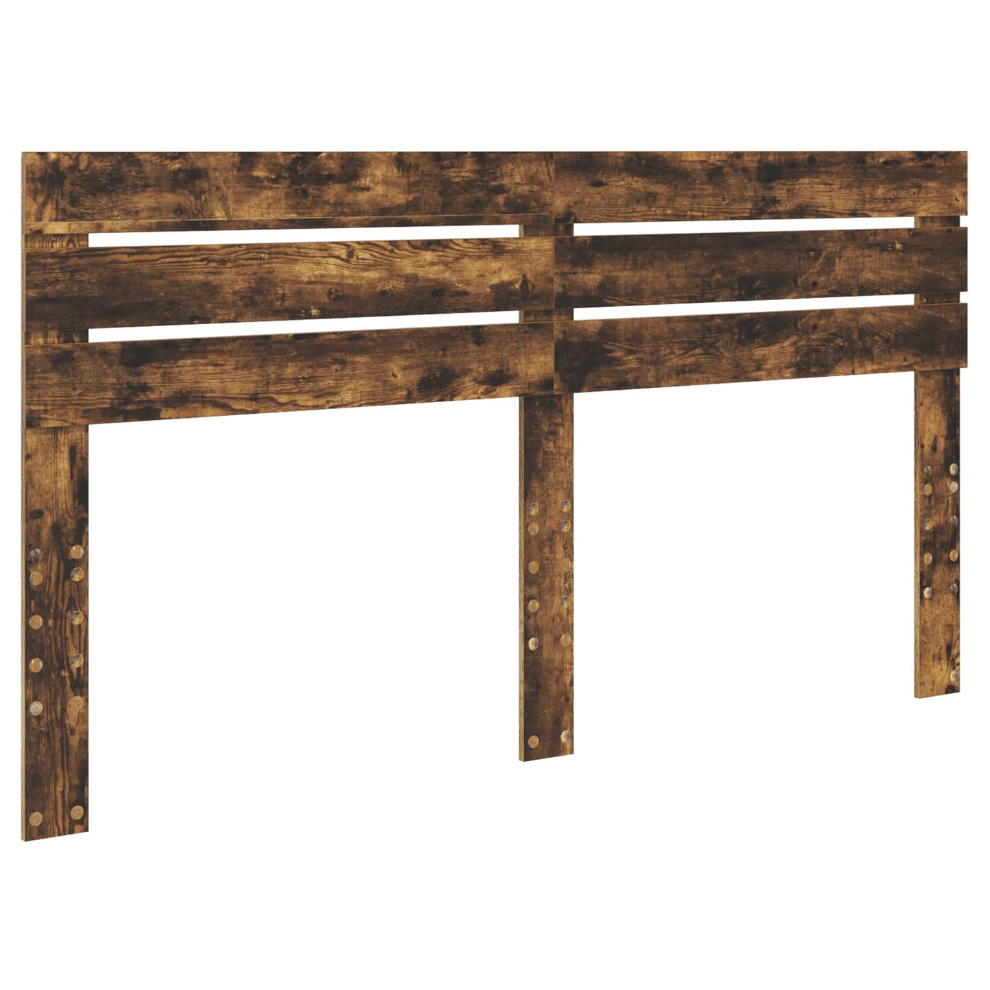 Bedframe met hoofdeinde Gerookt eiken 200 x 200 cm Bewerkt hout is nu te koop bij PeponiXL, paradijselijk wonen!