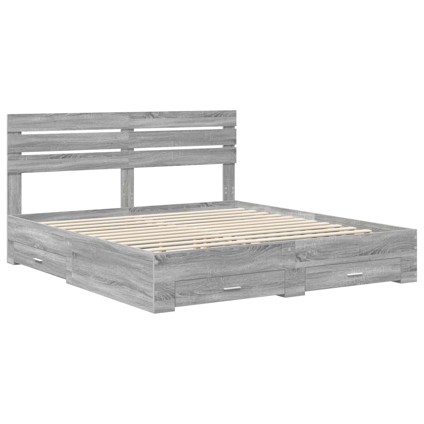 Bedframe met lade Grijs Sonoma 200 x 200 cm Bewerkt hout