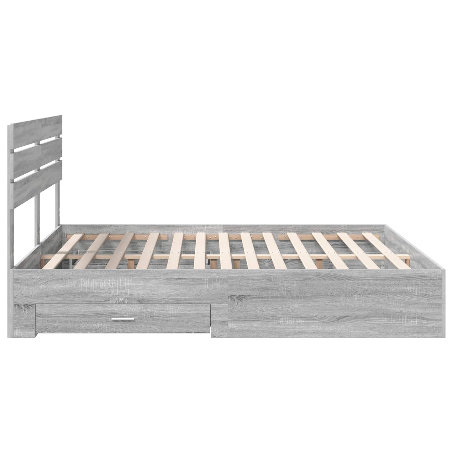 Bedframe met lade Grijs Sonoma 200 x 200 cm Bewerkt hout