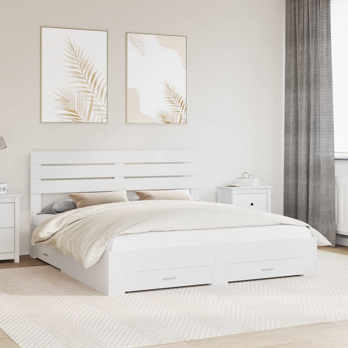 Bedframe met lade met hoofdeinde met opslag Bewerkt hout is nu te koop bij PeponiXL, paradijselijk wonen!
