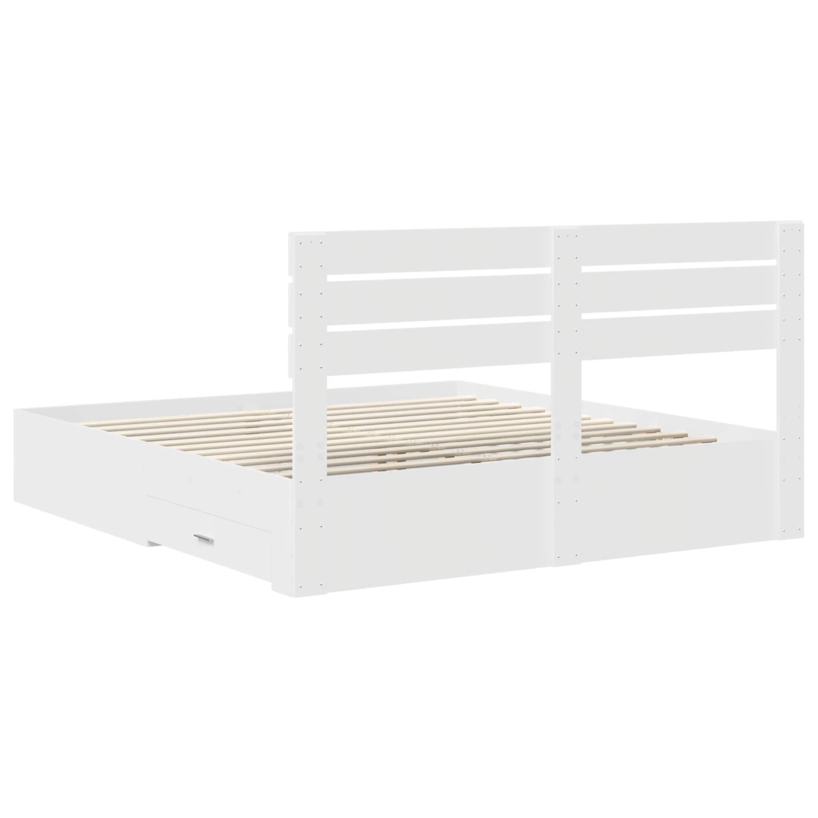 Bedframe met lade met hoofdeinde met opslag Bewerkt hout is nu te koop bij PeponiXL, paradijselijk wonen!