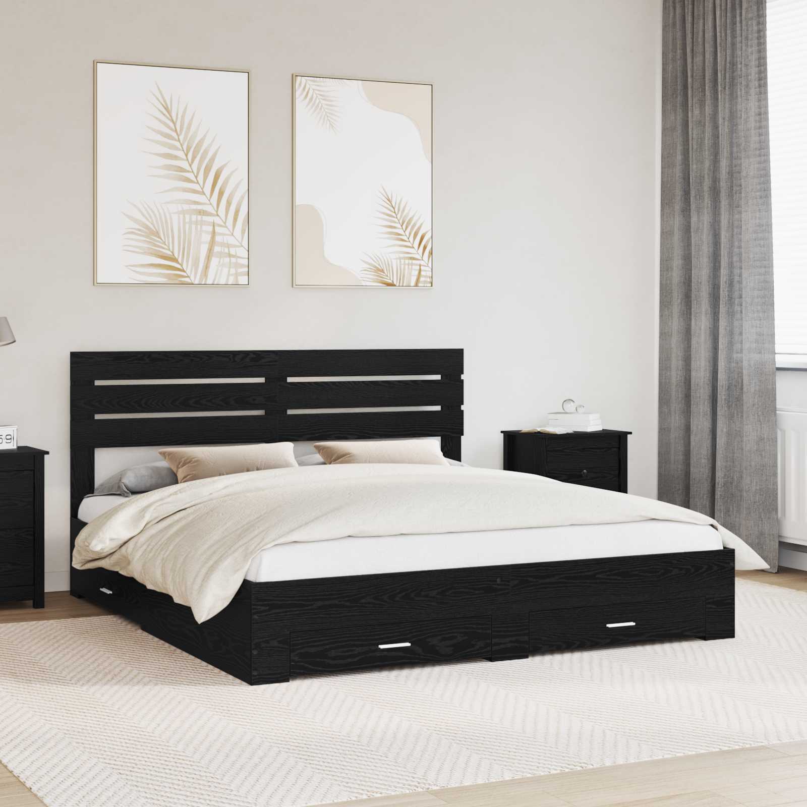 Bedframe met lade met hoofdeinde met opslag Bewerkt hout is nu te koop bij PeponiXL, paradijselijk wonen!