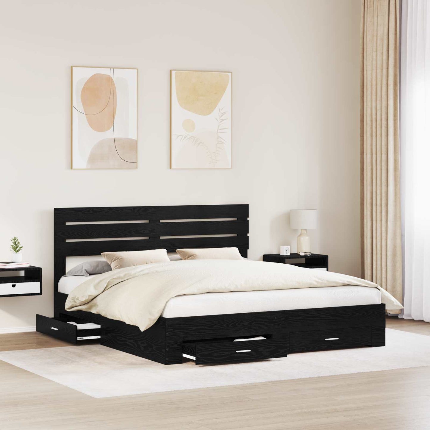Bedframe met lade met hoofdeinde met opslag Bewerkt hout is nu te koop bij PeponiXL, paradijselijk wonen!