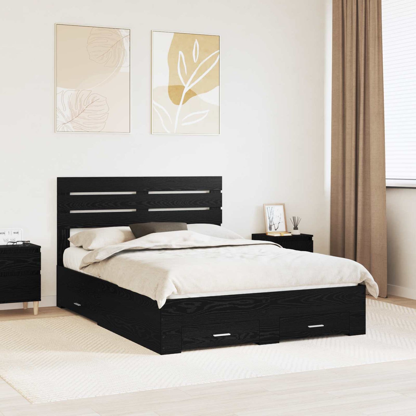 Bedframe met lade met hoofdeinde met opslag Bewerkt hout is nu te koop bij PeponiXL, paradijselijk wonen!