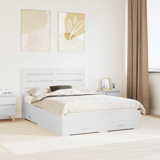 Bedframe met lade met hoofdeinde met opslag Bewerkt hout is nu te koop bij PeponiXL, paradijselijk wonen!