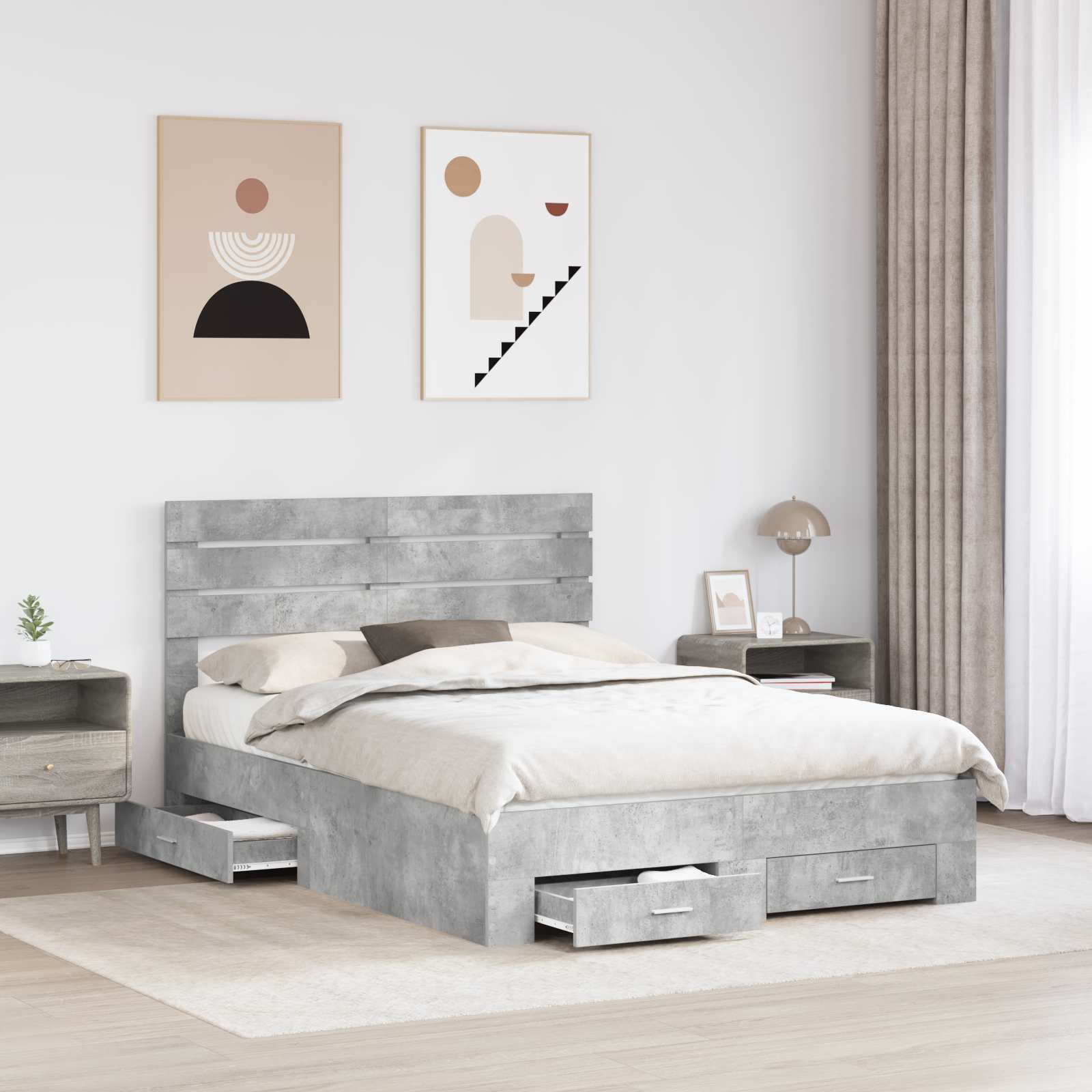 Bedframe met lade met hoofdeinde met opslag Bewerkt hout is nu te koop bij PeponiXL, paradijselijk wonen!