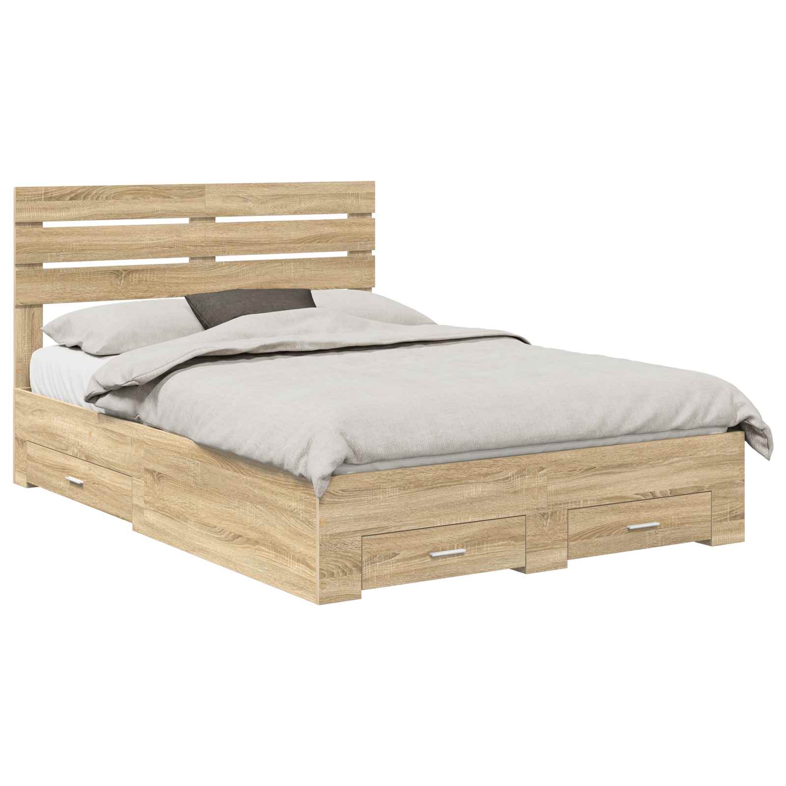 Bedframe met lade met hoofdeinde met opslag Bewerkt hout is nu te koop bij PeponiXL, paradijselijk wonen!