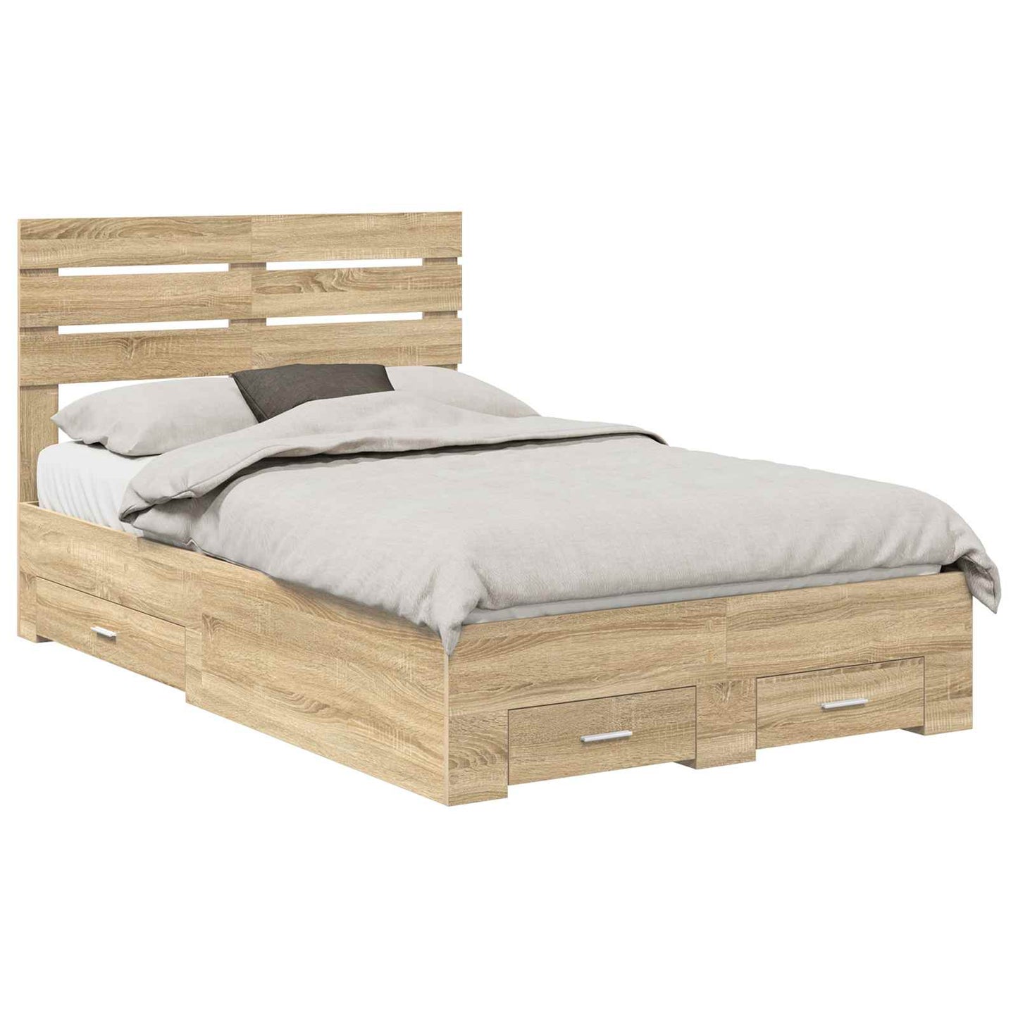 Bedframe met lade met hoofdeinde met opslag Bewerkt hout is nu te koop bij PeponiXL, paradijselijk wonen!