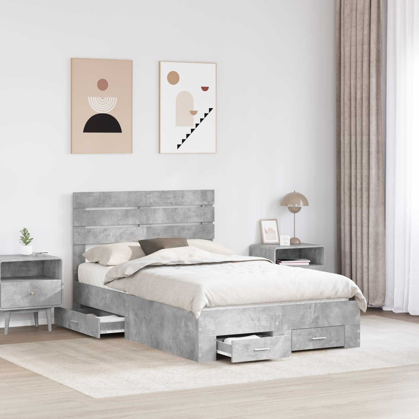 Bedframe met lade met hoofdeinde met opslag Bewerkt hout is nu te koop bij PeponiXL, paradijselijk wonen!
