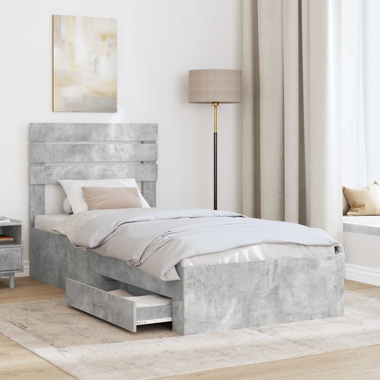 Bedframe met lade met hoofdeinde met opslag Bewerkt hout is nu te koop bij PeponiXL, paradijselijk wonen!