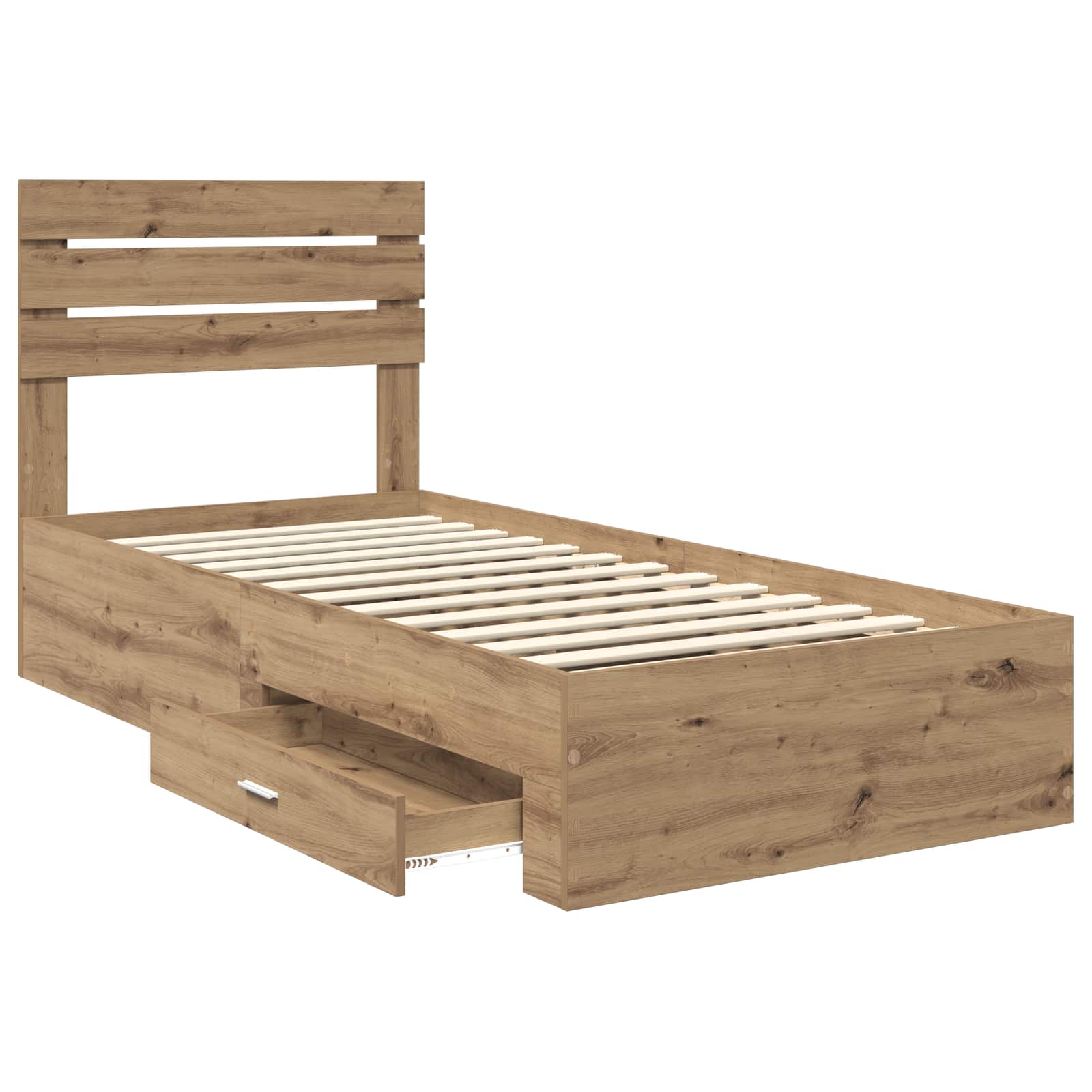 Bedframe met lade met hoofdeinde met opslag Bewerkt hout is nu te koop bij PeponiXL, paradijselijk wonen!