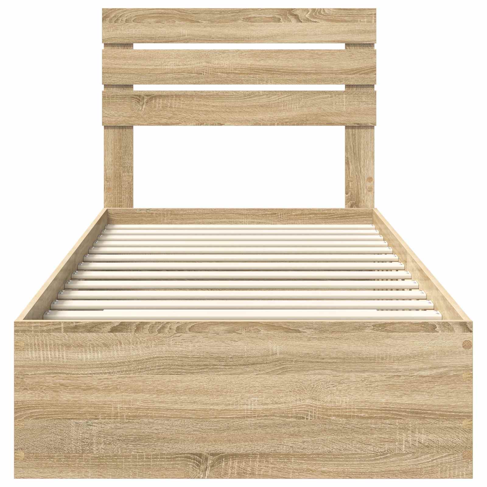 Bedframe met lade met hoofdeinde met opslag Bewerkt hout is nu te koop bij PeponiXL, paradijselijk wonen!