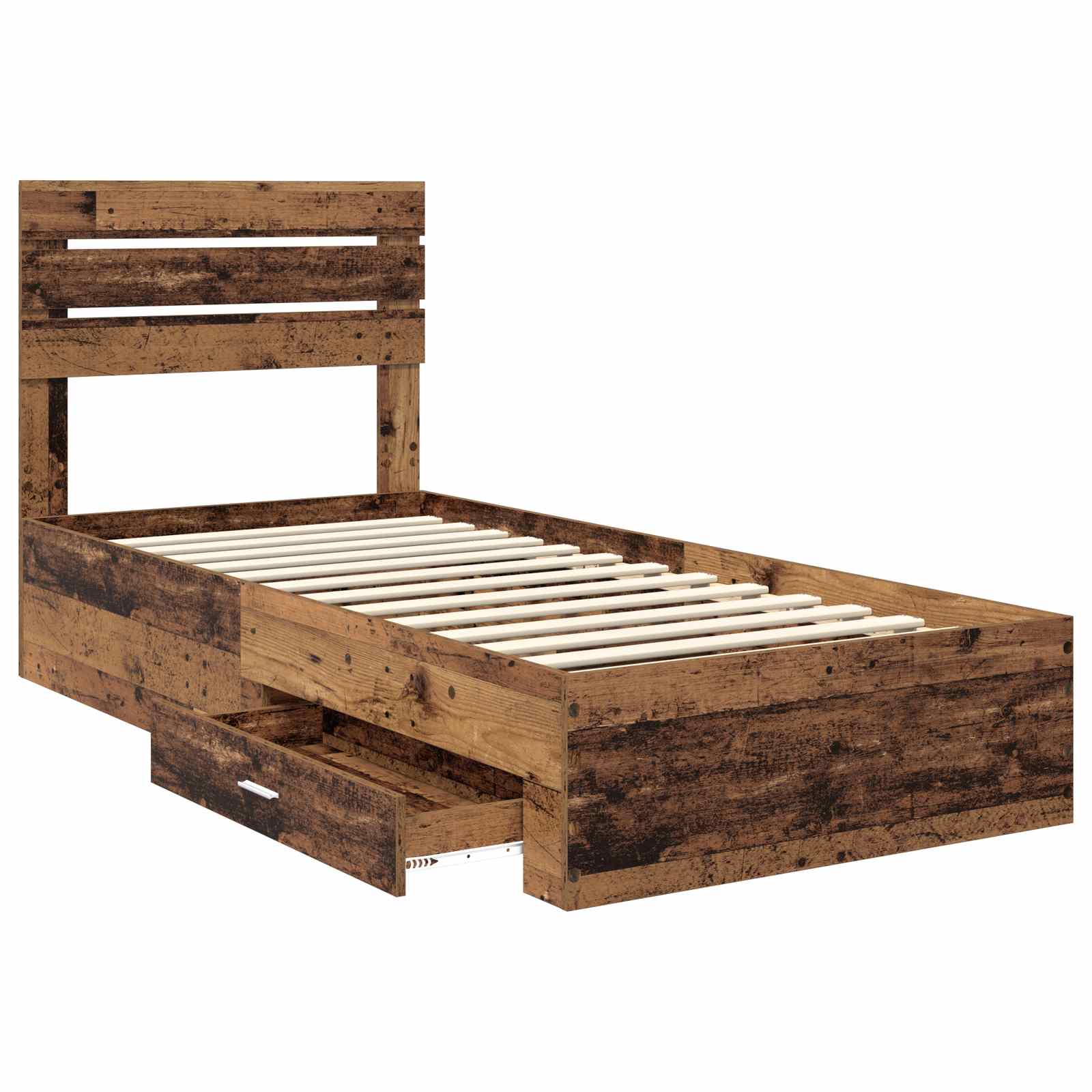 Bedframe met lade met hoofdeinde met opslag Bewerkt hout is nu te koop bij PeponiXL, paradijselijk wonen!