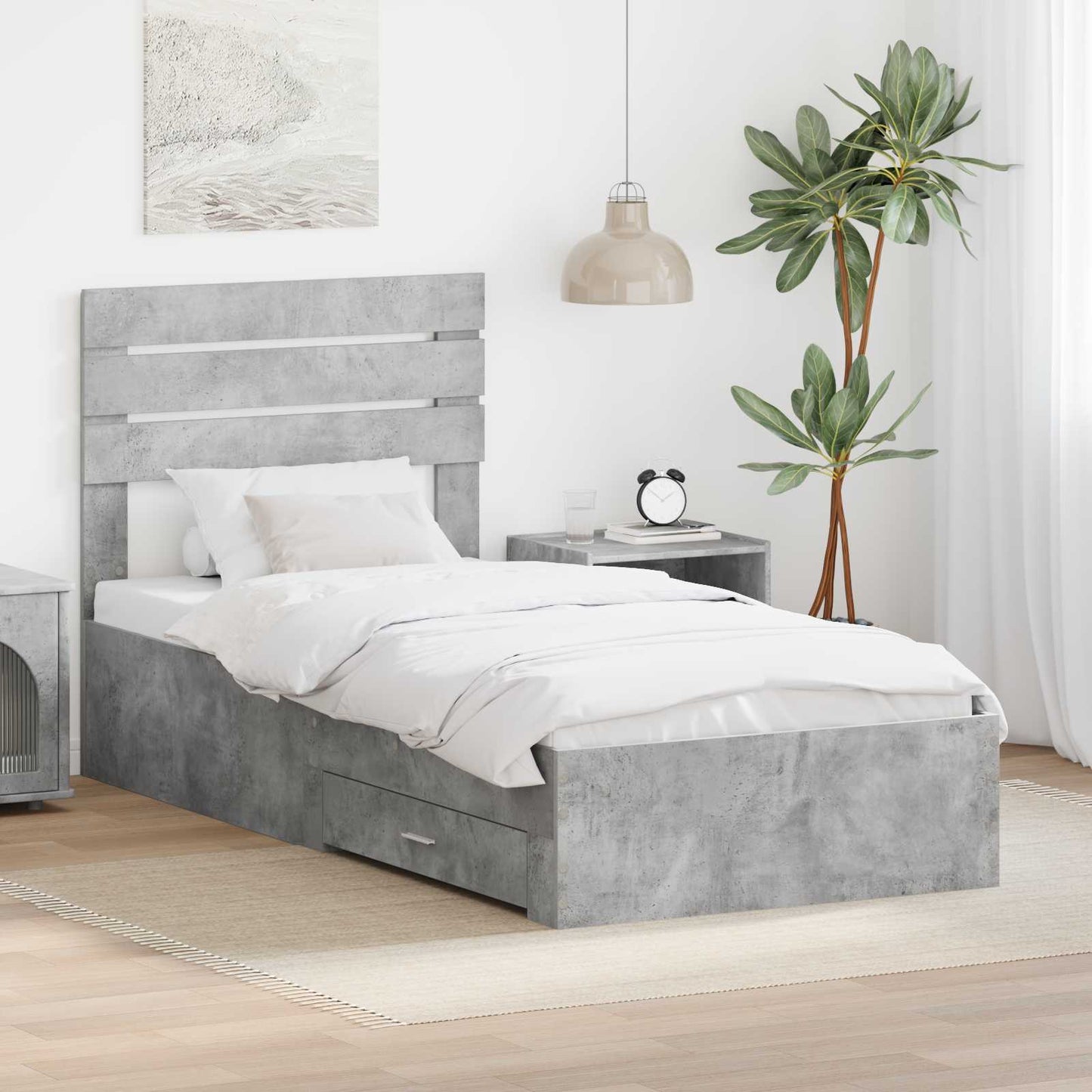 Bedframe met lade met hoofdeinde met opslag Bewerkt hout is nu te koop bij PeponiXL, paradijselijk wonen!