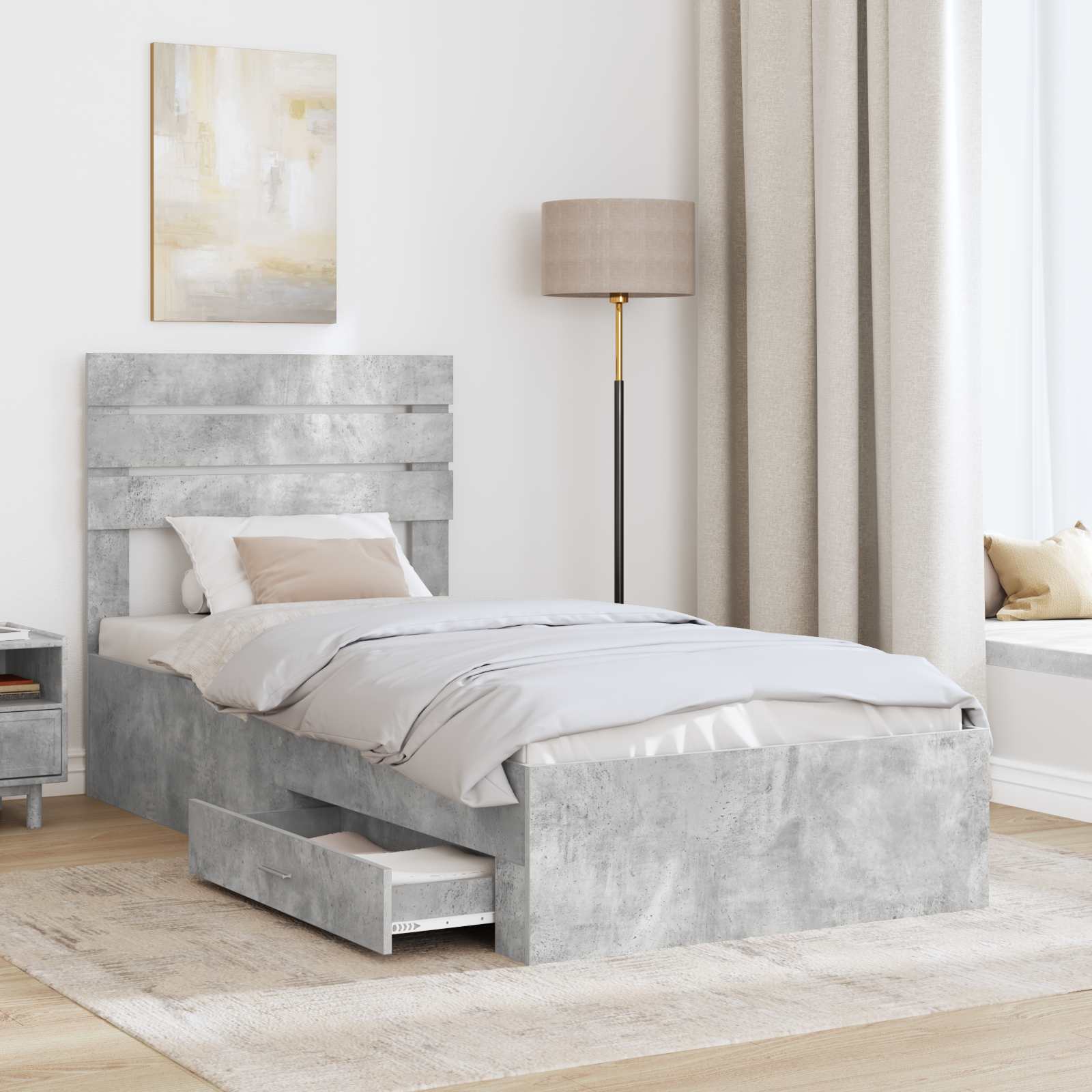 Bedframe met lade met hoofdeinde met opslag Bewerkt hout is nu te koop bij PeponiXL, paradijselijk wonen!