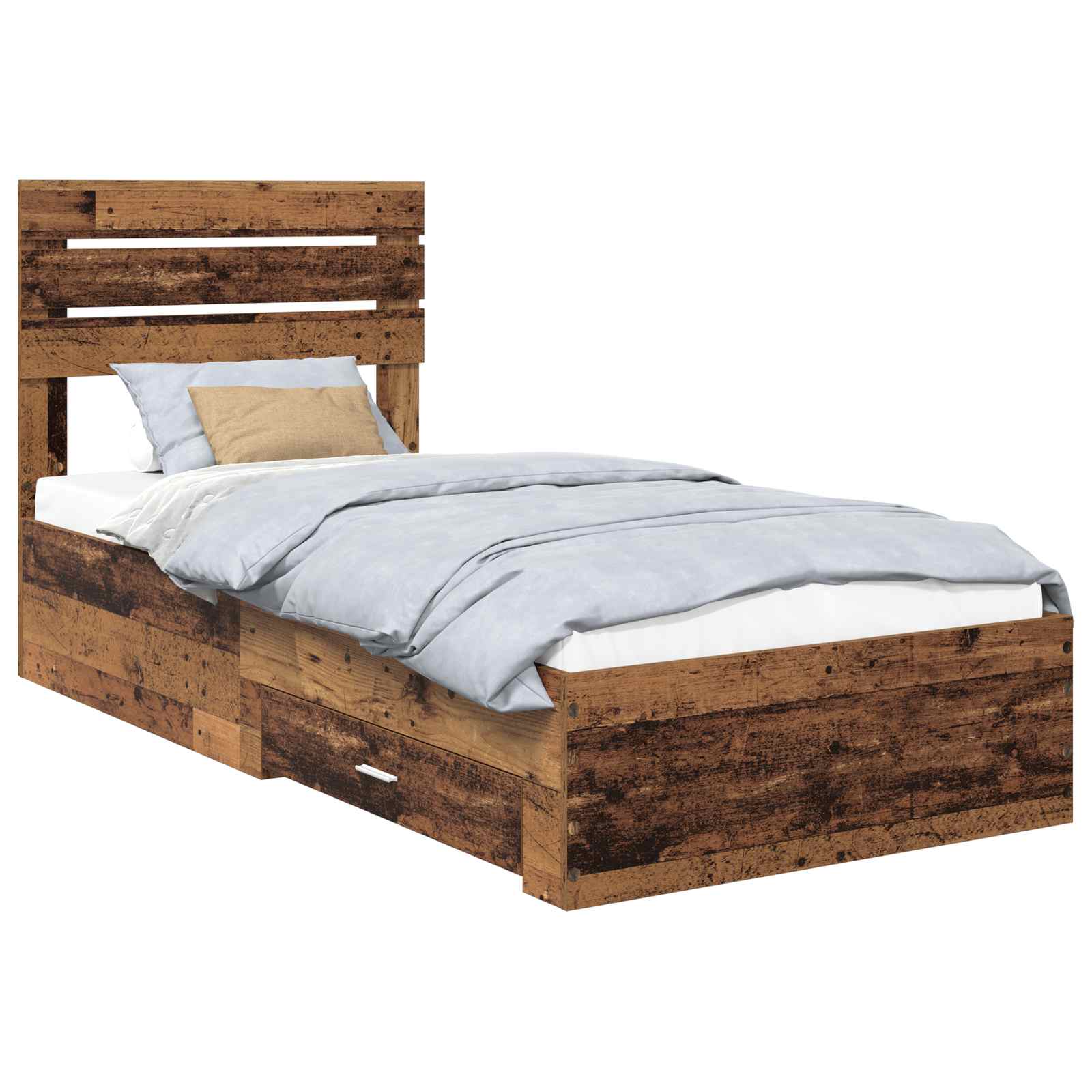 Bedframe met lade met hoofdeinde met opslag Bewerkt hout is nu te koop bij PeponiXL, paradijselijk wonen!