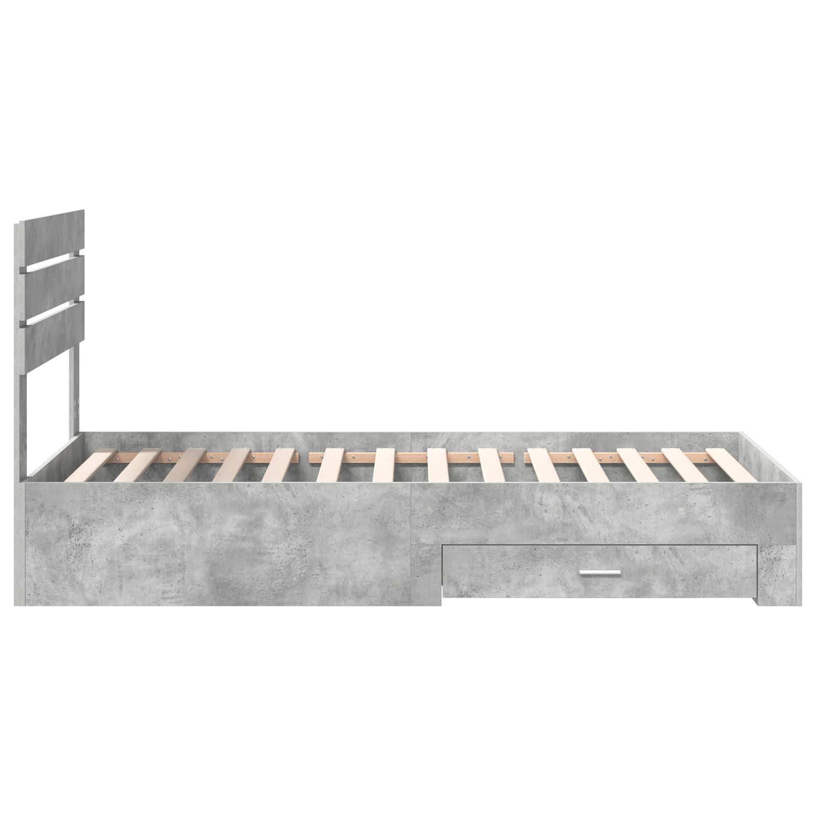 Bedframe Beton Grijs en Zilver 70 x 190 cm Bewerkt hout is nu te koop bij PeponiXL, paradijselijk wonen!