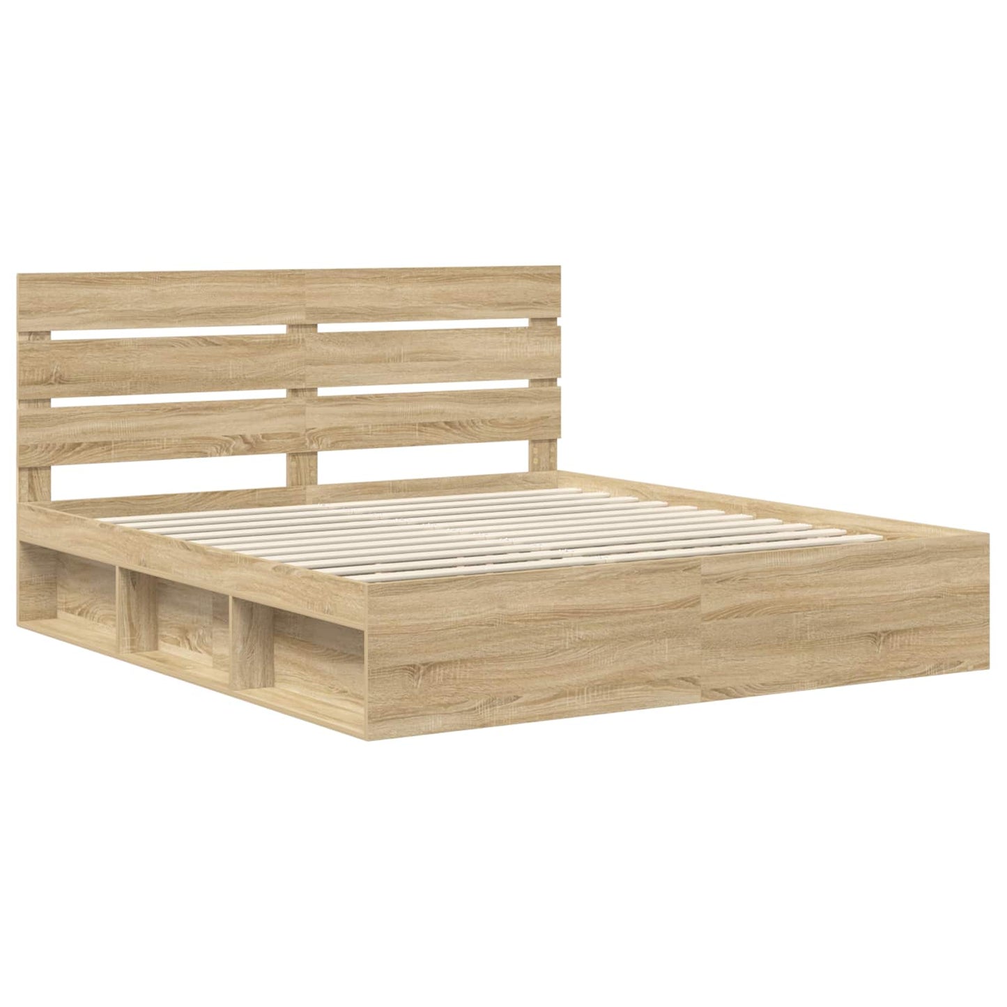 Bedframe met hoofdeinde Sonoma 200 x 200 cm Massief grenenhout is nu te koop bij PeponiXL, paradijselijk wonen!