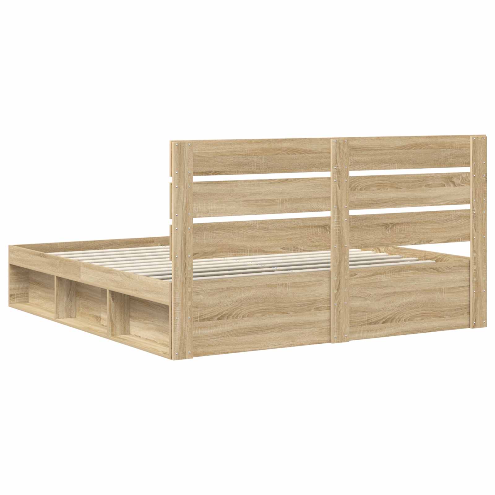 Bedframe met hoofdeinde Sonoma 200 x 200 cm Massief grenenhout is nu te koop bij PeponiXL, paradijselijk wonen!