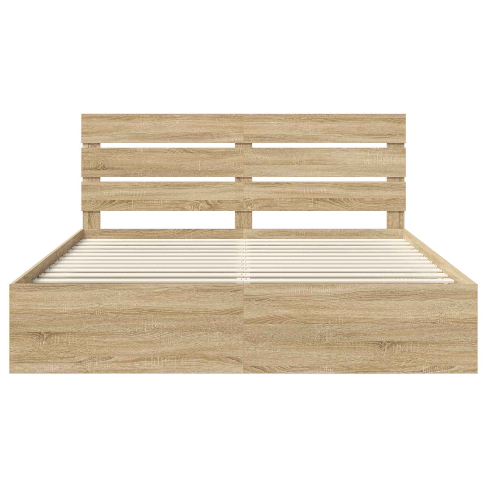 Bedframe met hoofdeinde Sonoma 200 x 200 cm Massief grenenhout is nu te koop bij PeponiXL, paradijselijk wonen!