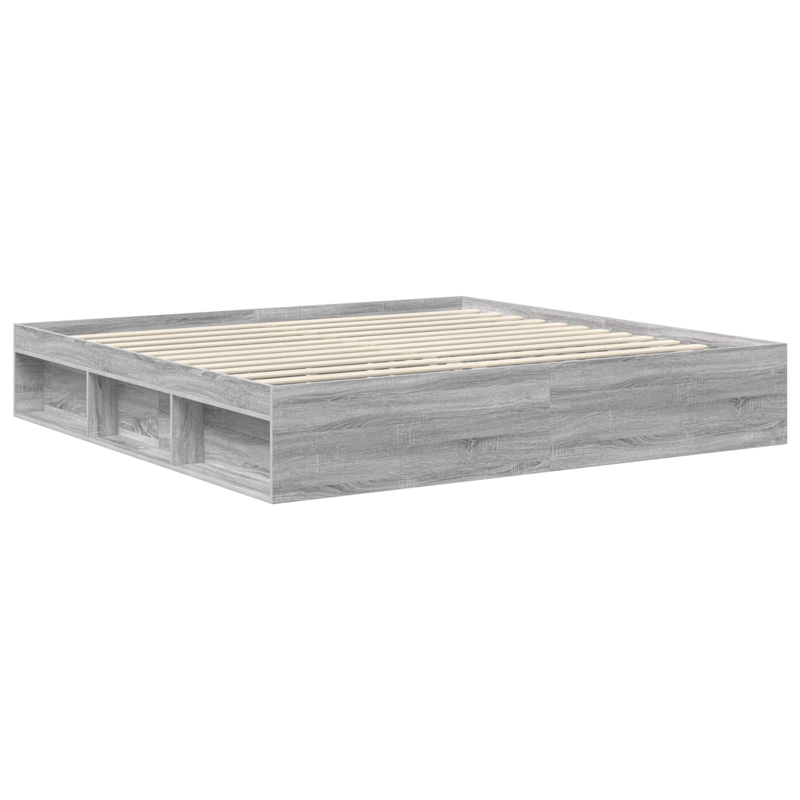 Bedframe Grijs Sonoma 200 x 200 cm Massief grenenhout is nu te koop bij PeponiXL, paradijselijk wonen!