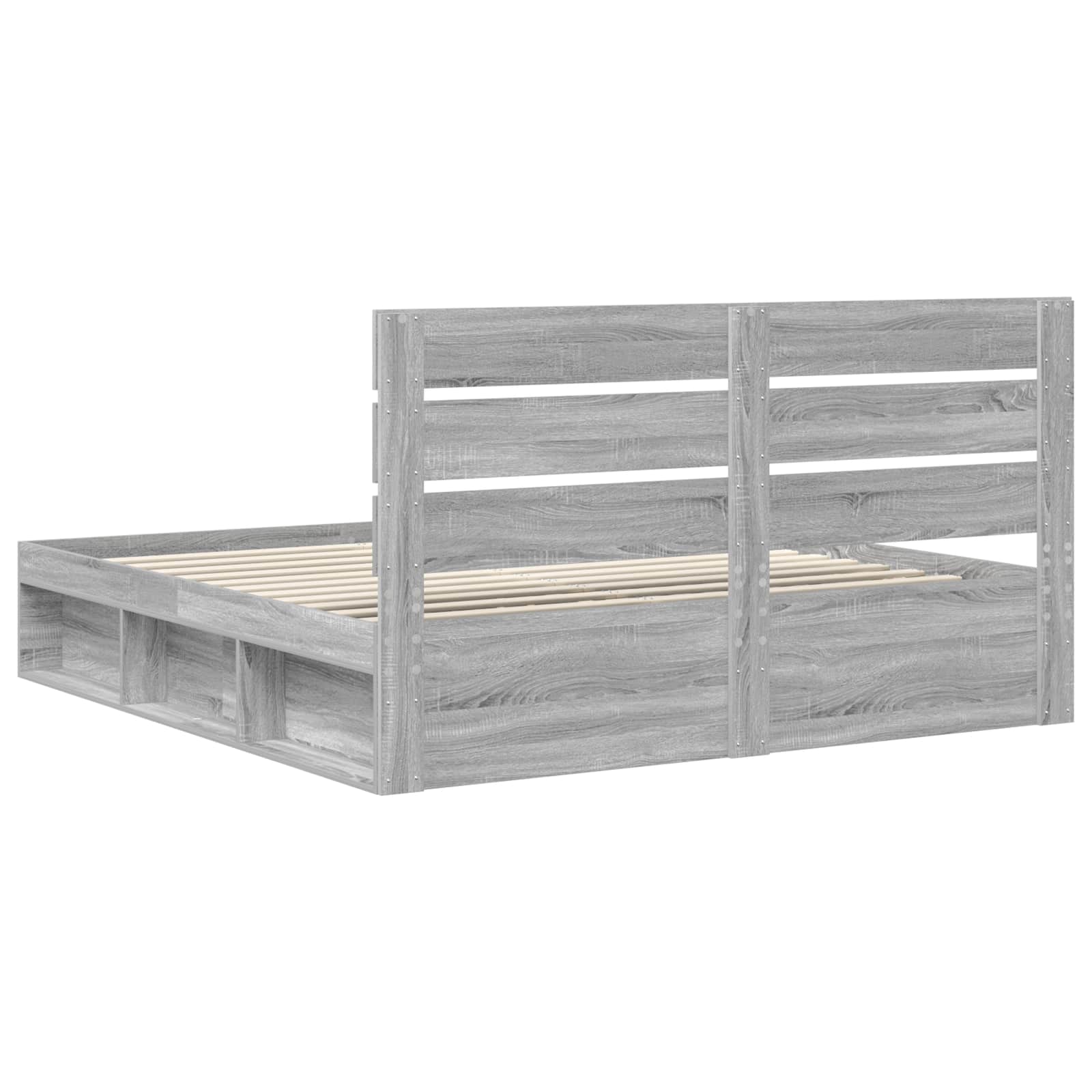 Bedframe Grijs Sonoma 200 x 200 cm Massief grenenhout is nu te koop bij PeponiXL, paradijselijk wonen!