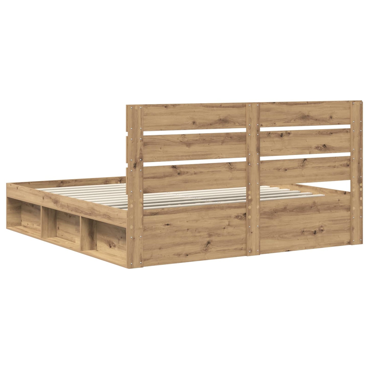 Bedframe Ambachtelijk eiken 200 x 200 cm Massief grenenhout