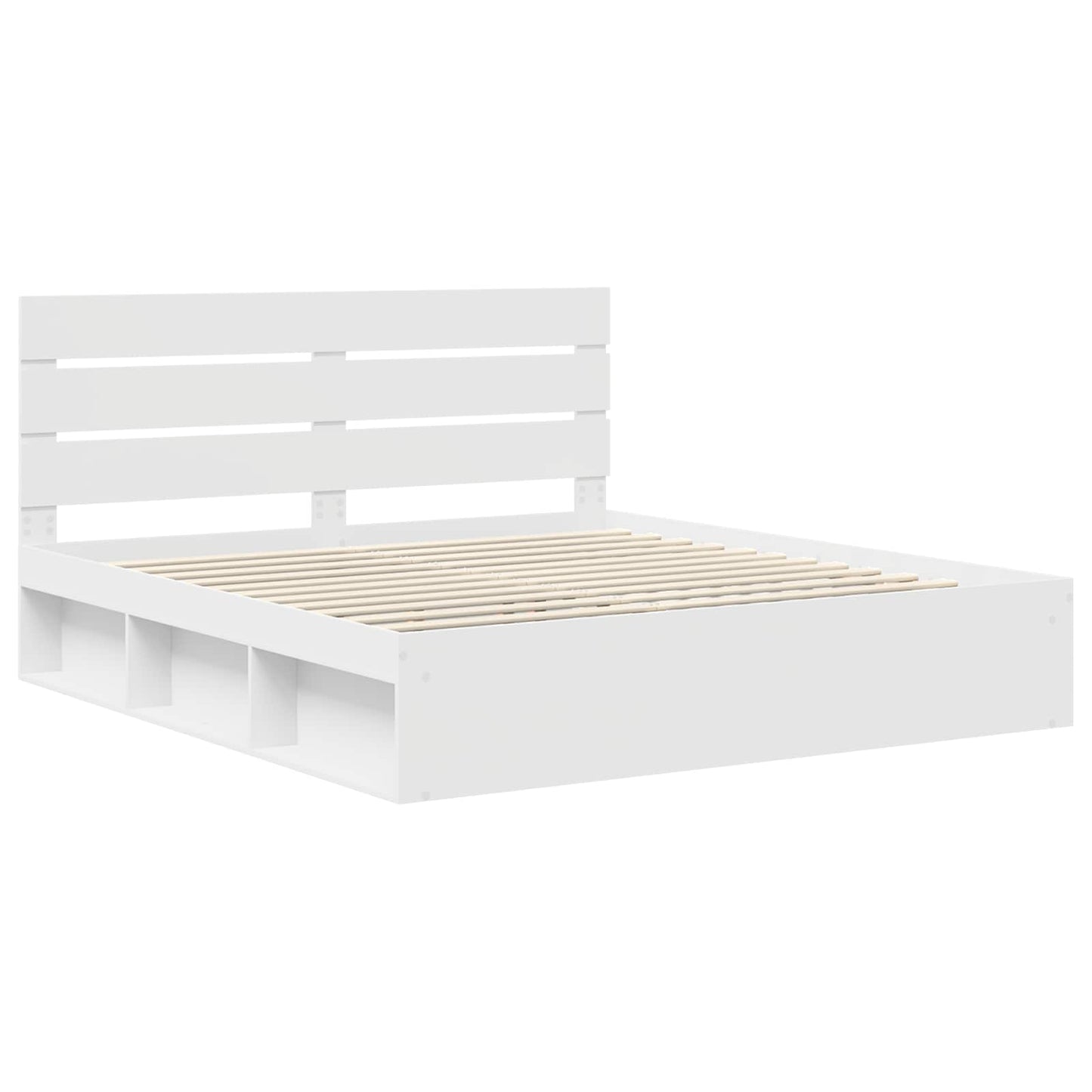 Bedframe met hoofdeinde Wit 180 x 200 cm Massief grenenhout is nu te koop bij PeponiXL, paradijselijk wonen!