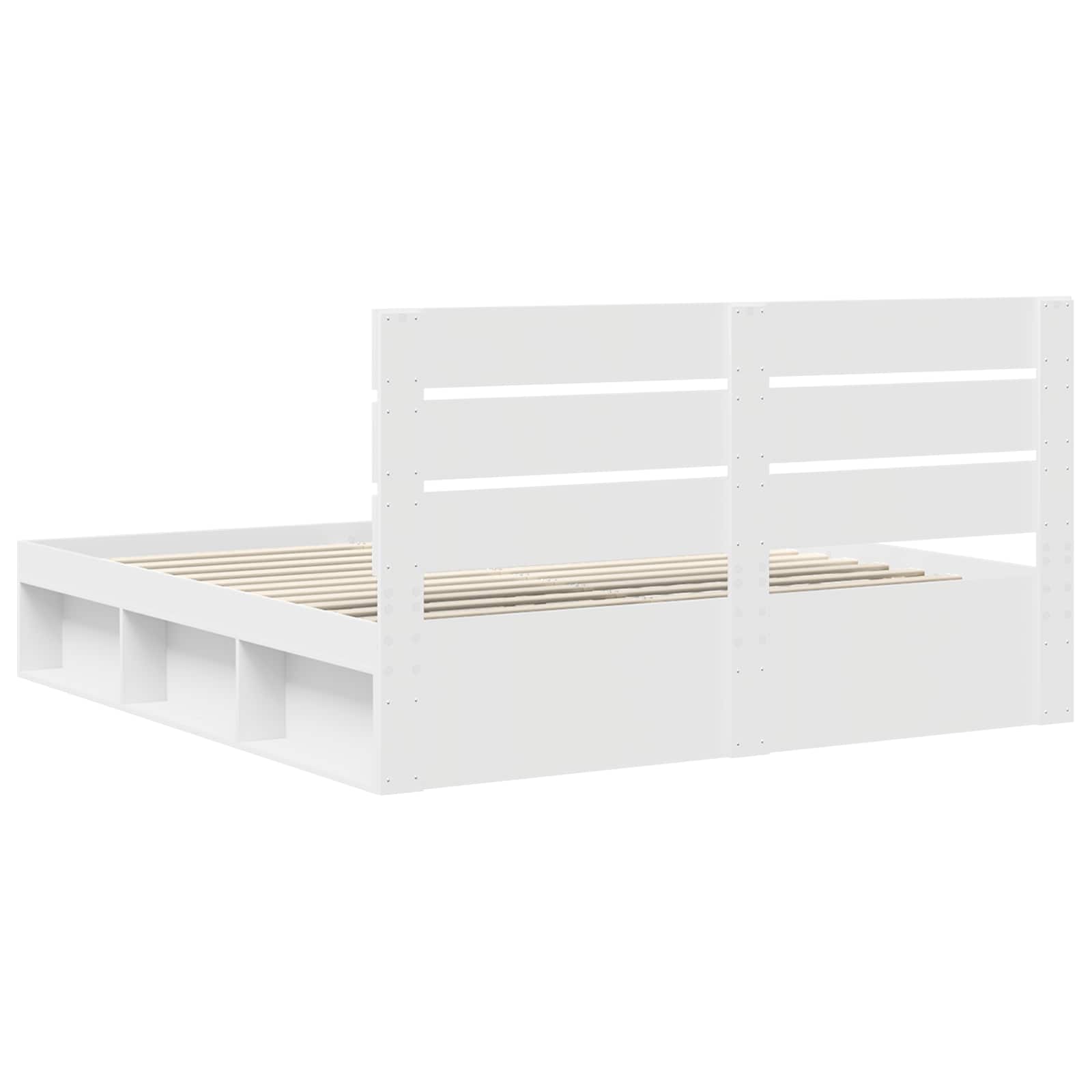 Bedframe met hoofdeinde Wit 180 x 200 cm Massief grenenhout is nu te koop bij PeponiXL, paradijselijk wonen!