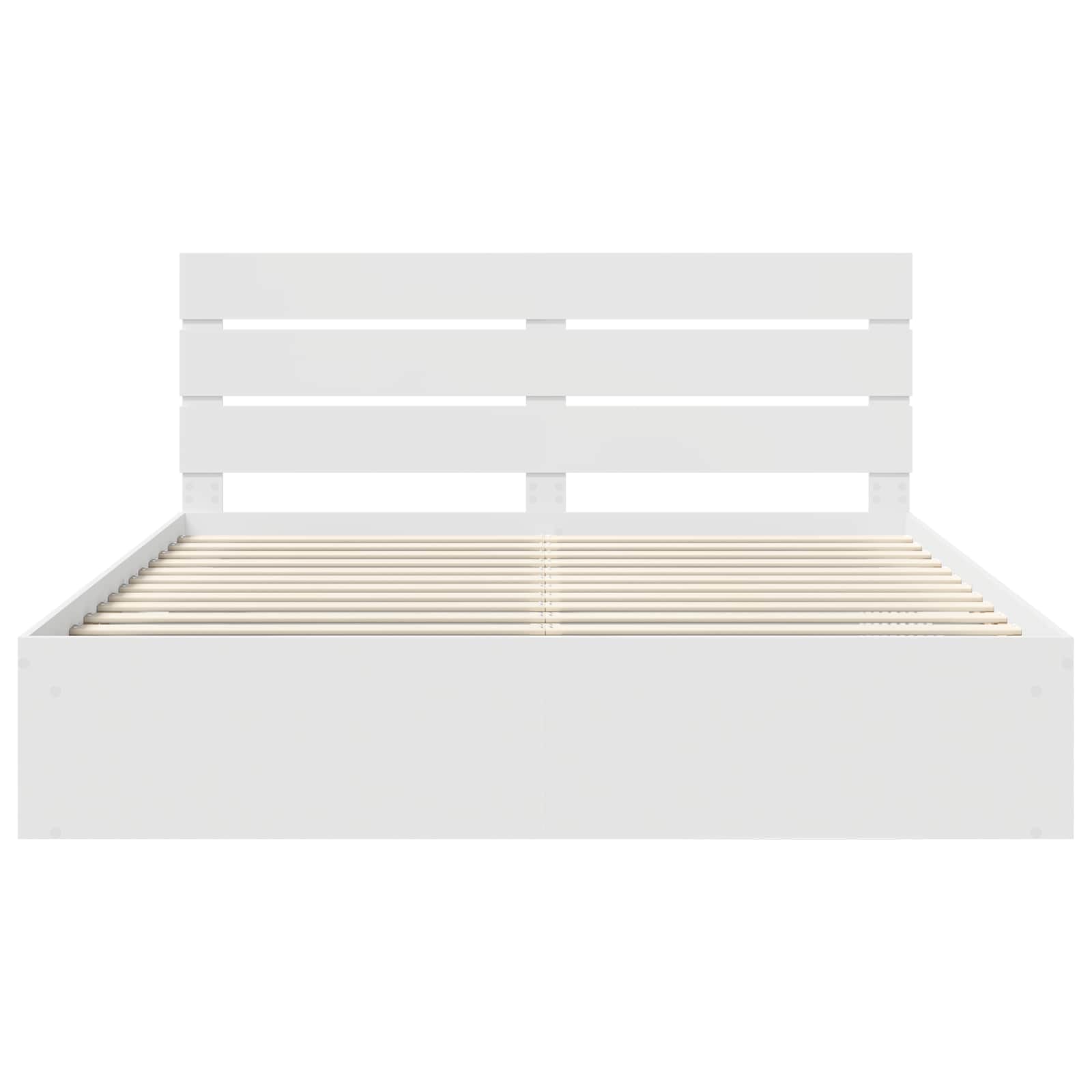 Bedframe met hoofdeinde Wit 180 x 200 cm Massief grenenhout is nu te koop bij PeponiXL, paradijselijk wonen!