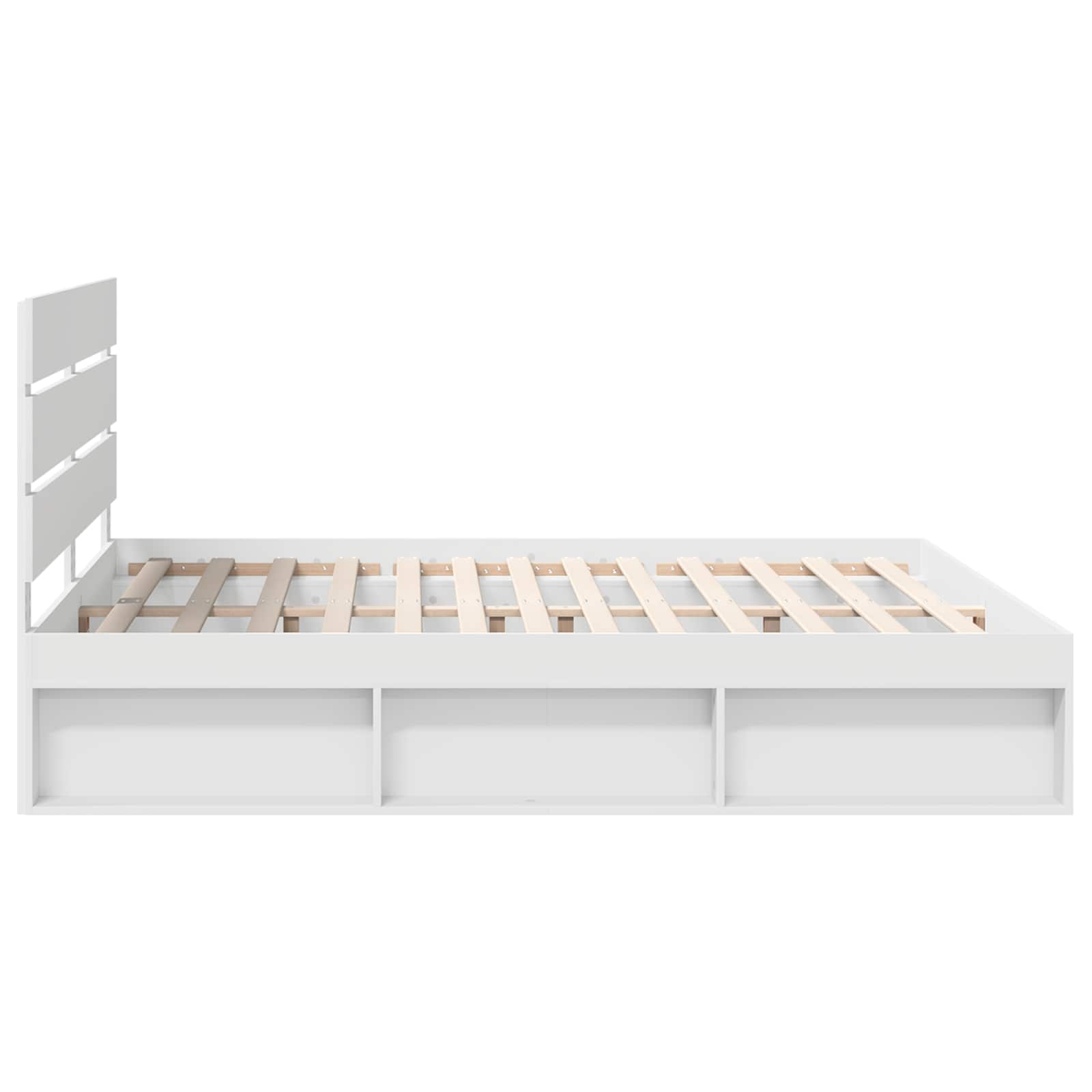 Bedframe met hoofdeinde Wit 180 x 200 cm Massief grenenhout is nu te koop bij PeponiXL, paradijselijk wonen!