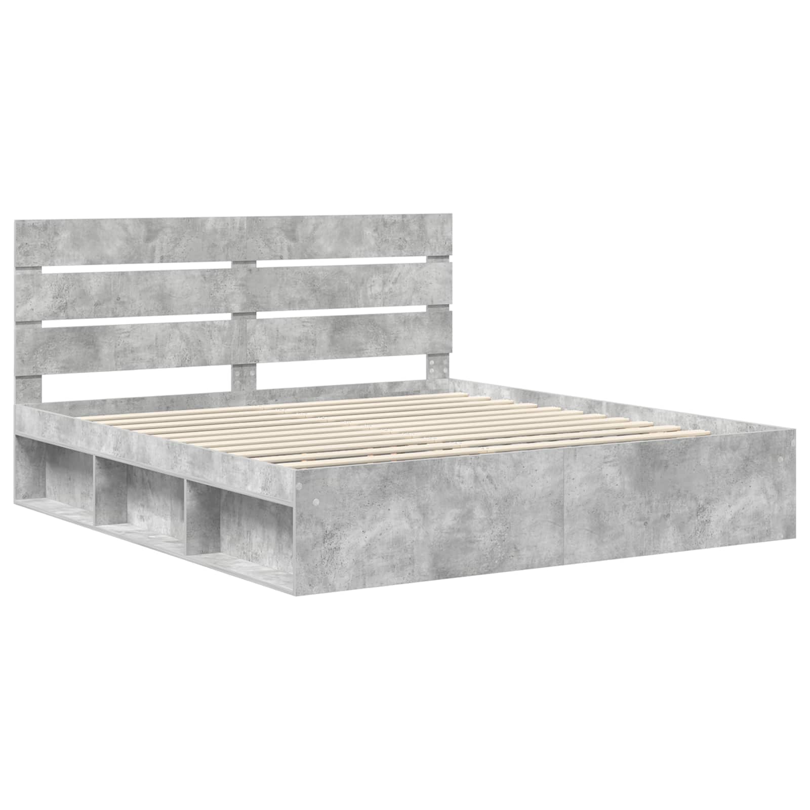 Bedframe met hoofdeinde Beton 180 x 200 cm Massief grenenhout is nu te koop bij PeponiXL, paradijselijk wonen!