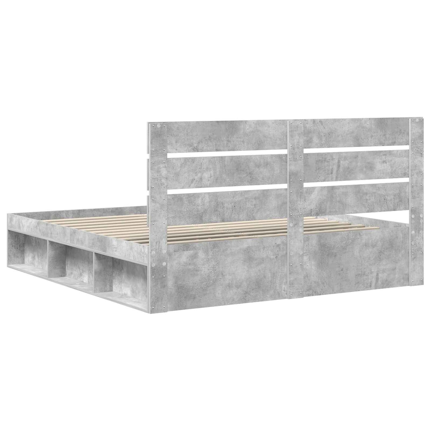 Bedframe met hoofdeinde Beton 180 x 200 cm Massief grenenhout is nu te koop bij PeponiXL, paradijselijk wonen!