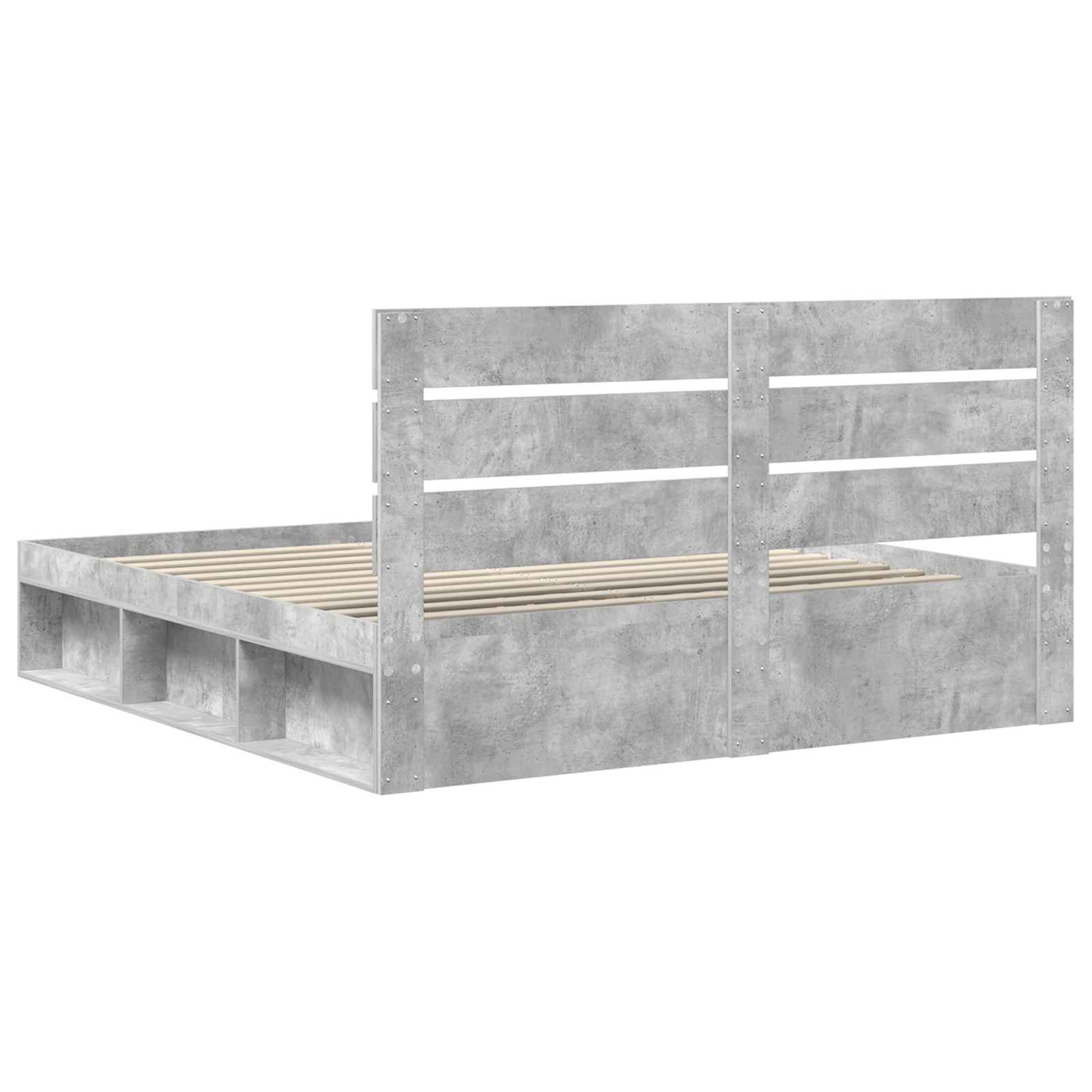 Bedframe met hoofdeinde Beton 180 x 200 cm Massief grenenhout is nu te koop bij PeponiXL, paradijselijk wonen!